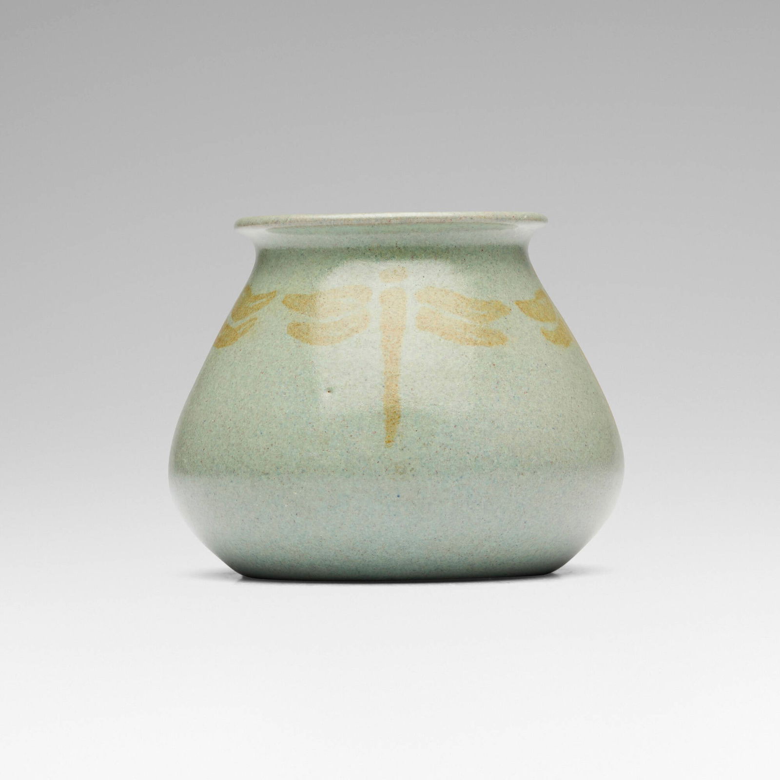Marblehead Pottery, Vase with dragonflies (1 of 4)