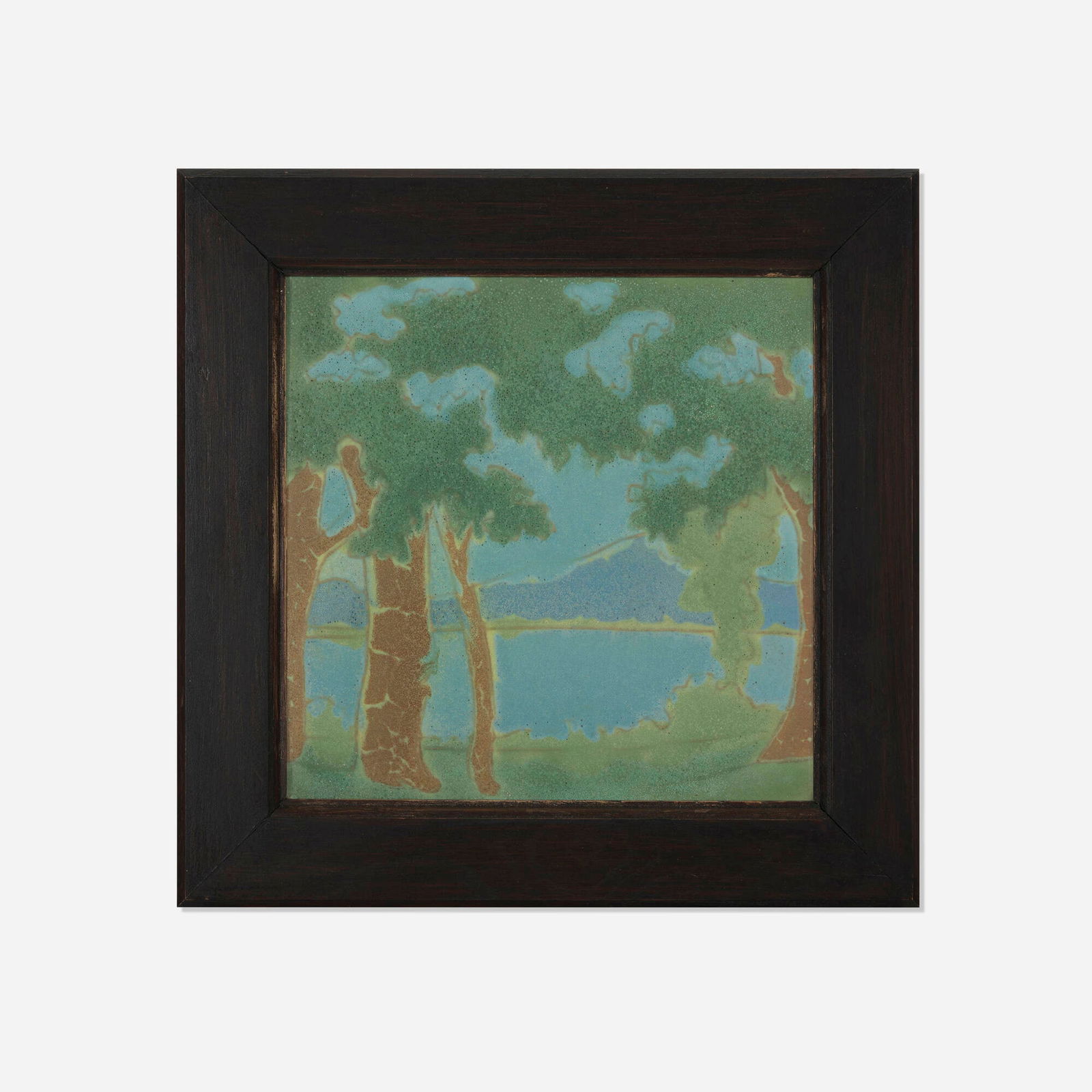 Rookwood Faience, Scenic architectural tile with lake landscape (1 of 3)