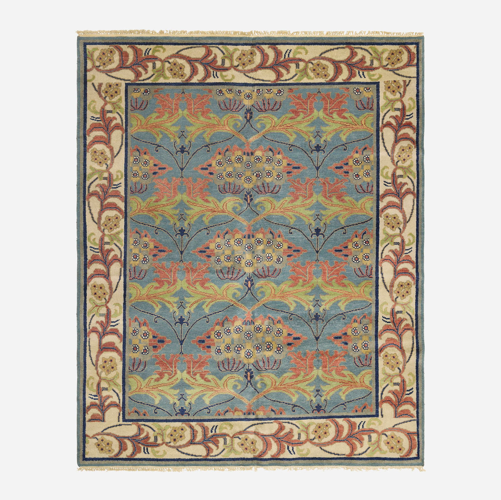 In the manner of William Morris, Medium pile carpet: In the manner of William Morris Medium pile carpet 21st century hand-knotted wool 7'10" x 9'11" in (241 x 304 cm) This work will ship from Lambertville, New Jersey.