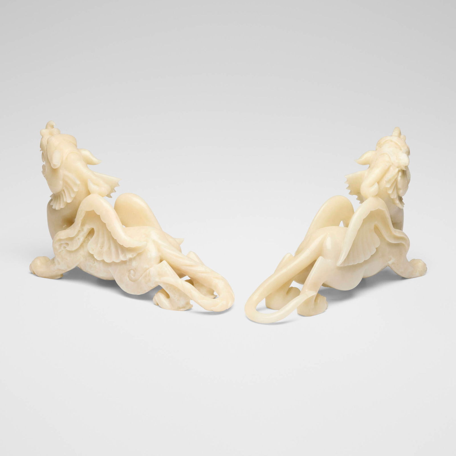 Chinese, Bixie figures, pair - 2