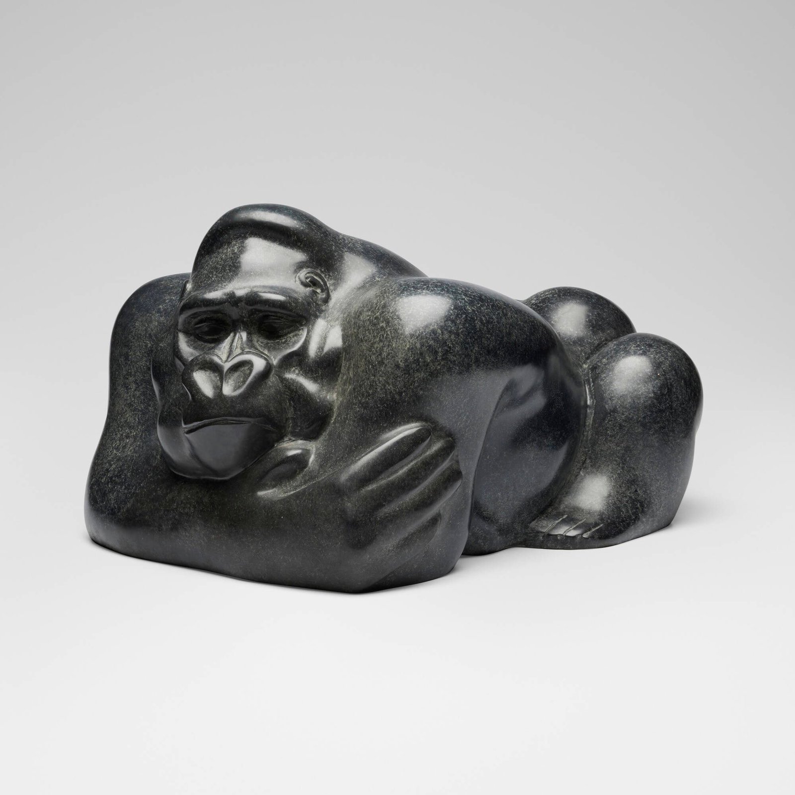 Michael Cooper, Gorilla: Michael Cooper Gorilla c. 2003 cast bronze 11.25 h x 22 w x 16 d in (29 x 56 x 41 cm) Incised signature and number to lower body 'MC 1/9'. This work is number 1 from the edition of 9 produced by