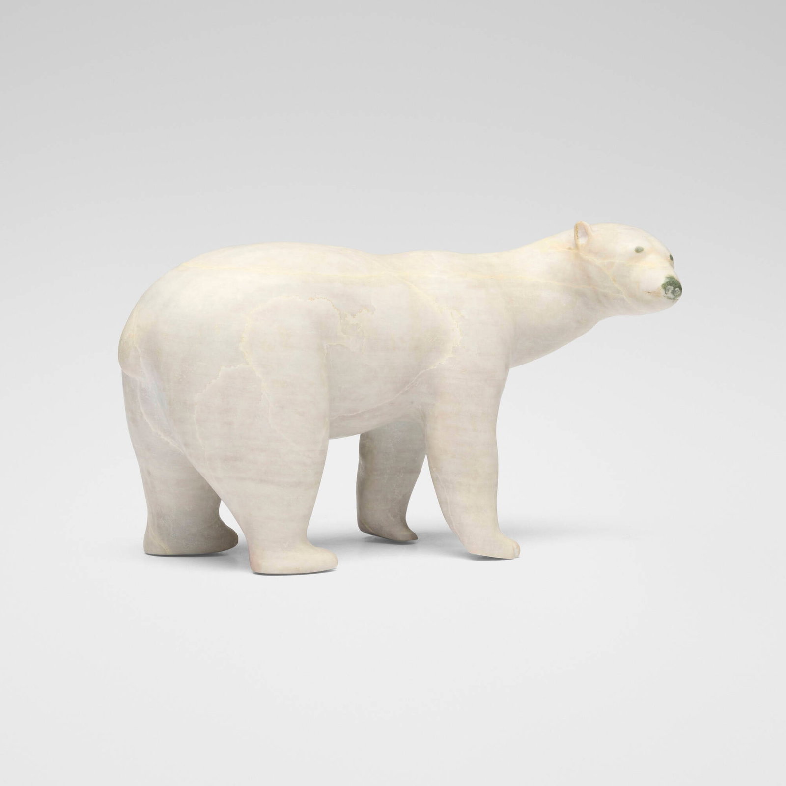 Jacob Peterloosie, Polar Bear (Inuit sculpture): Jacob Peterloosie Polar Bear (Inuit sculpture) 1967 marble 5.125 h x 9.25 w x 3.5 d in (13 x 23 x 9 cm) Signed and dated to underside 'Jacob Peter 67'. Provenance: Property from the Estate of