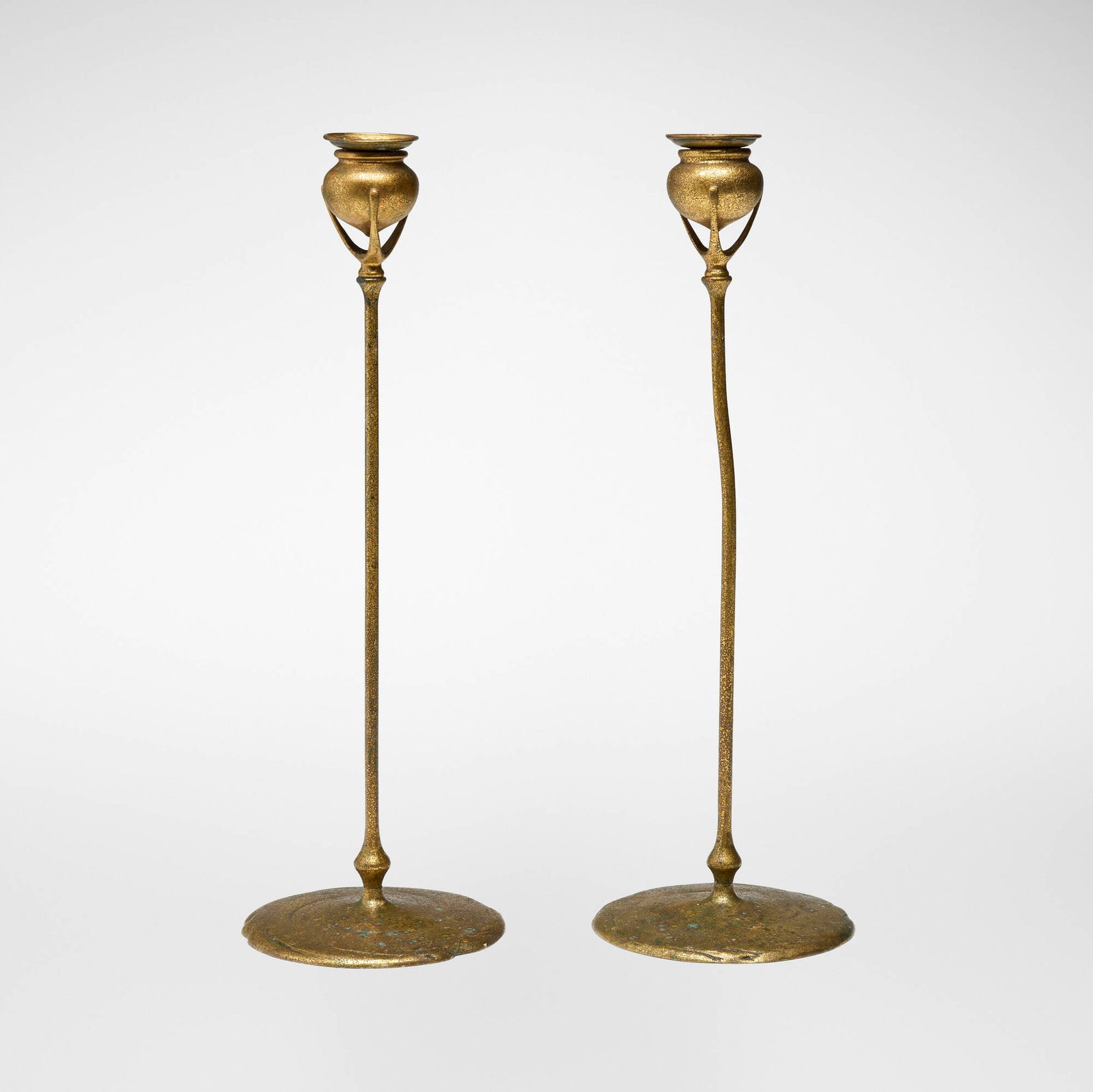Tiffany Studios, Candlesticks, pair - 2