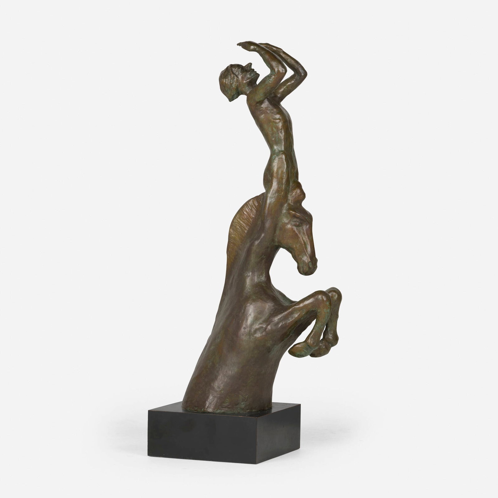 Kaare Kristian Nygaard, Poet and Pegasus: Kaare Kristian Nygaard Poet and Pegasus bronze 35.25 h x 15 w x 10 d in (90 x 38 x 25 cm) Signed and numbered with foundry mark '? KK Nygaard 4/6'. This work is number 4 from the edition of 6.