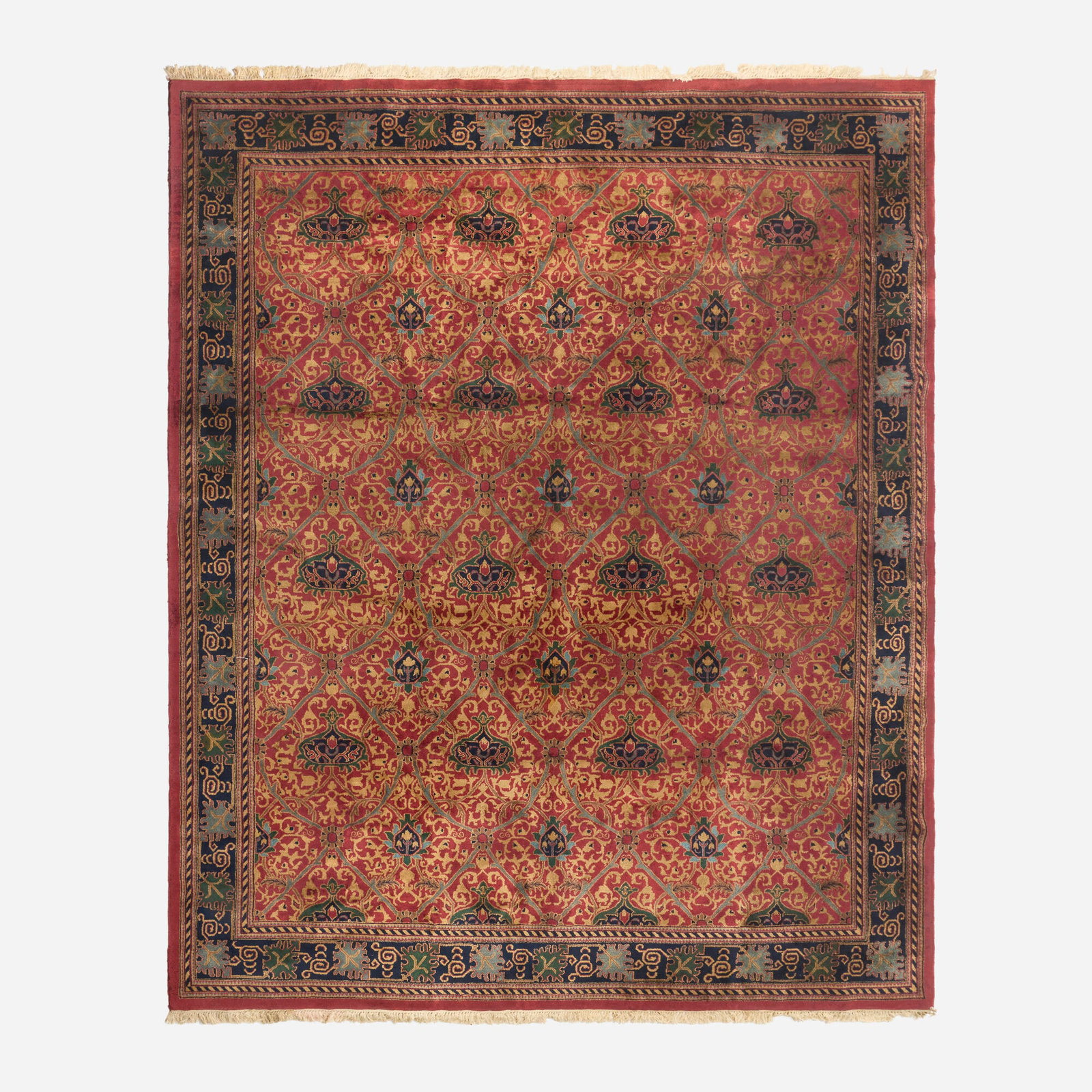 In the manner of William Morris, Medium-pile carpet: In the manner of William Morris Medium-pile carpet 21st century hand-knotted wool 12' x 14'10" in (366 x 452 cm) This work will ship from Lambertville, New Jersey.