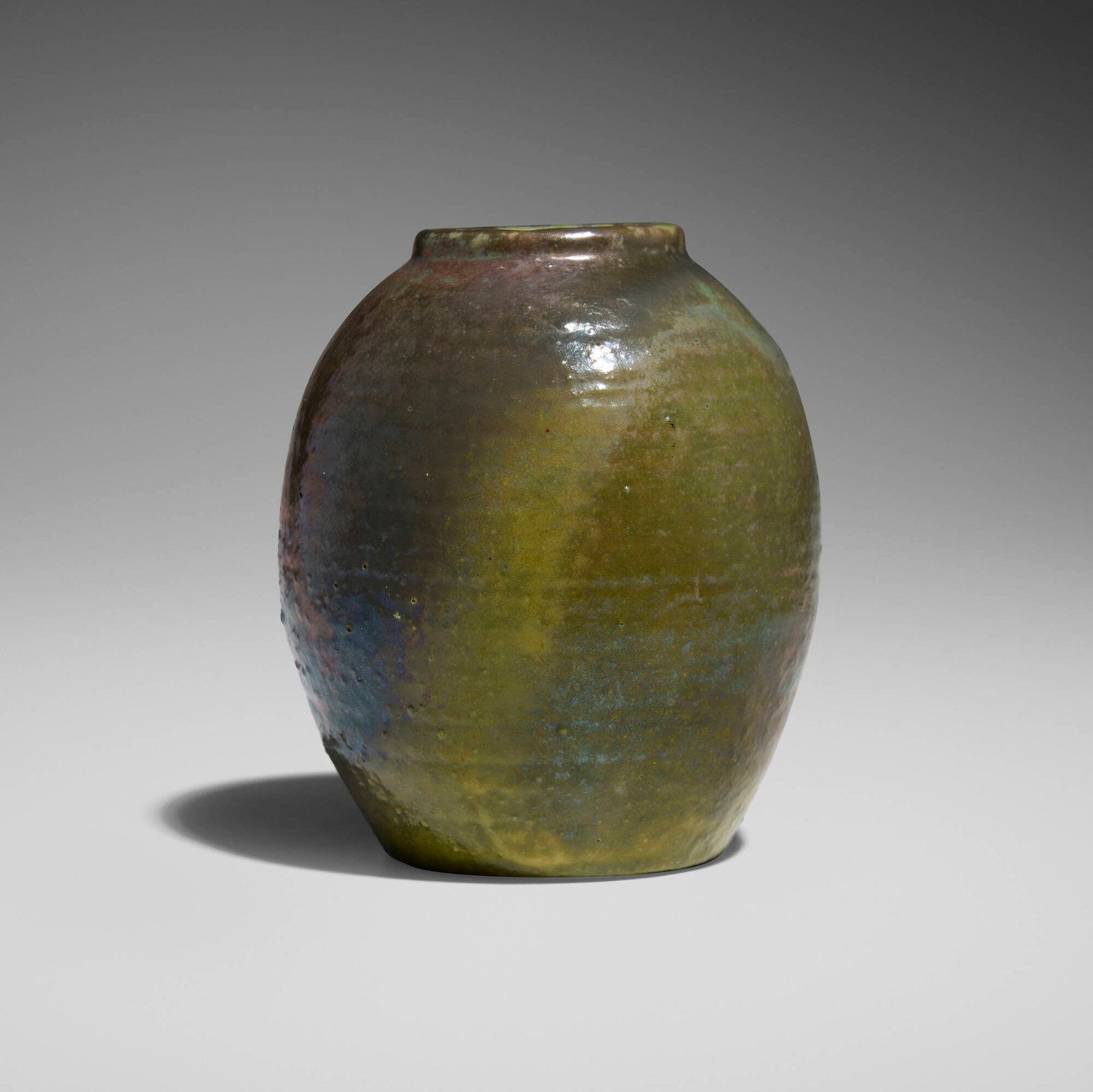 Pewabic Pottery, Vase: Pewabic Pottery Vase USA, c. 1915-30 iridescent-glazed earthenware 5.25 h x 4.25 dia in (13 x 11 cm) This work will ship from Chicago, Illinois.