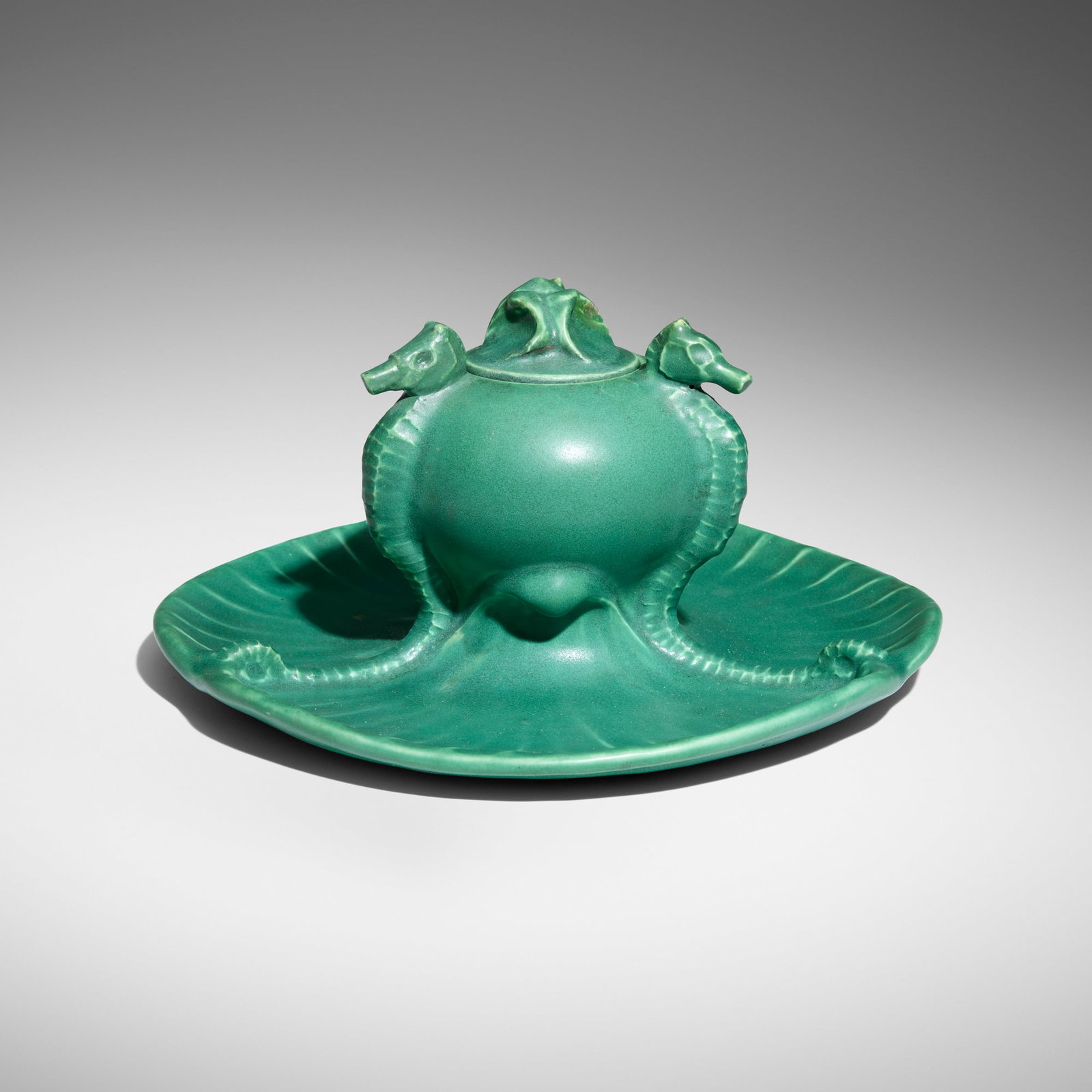 John Dee Wareham for Rookwood Pottery, Production seahorse inkwell (1 of 5)