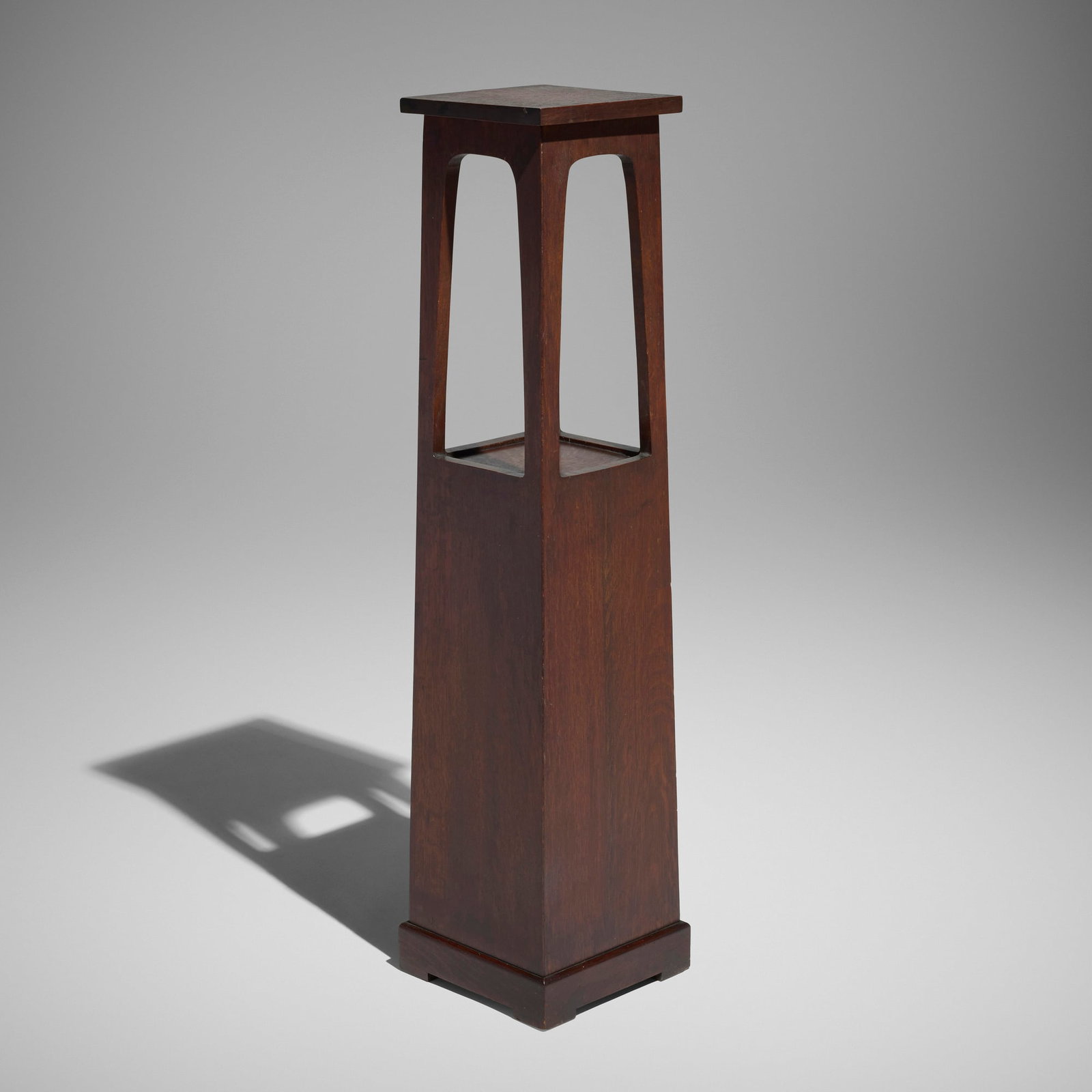 Limbert, Rare and Early pedestal, model 242: Limbert Rare and Early pedestal, model 242 USA, c. 1905 oak 42 h x 10 w x 10 d in (107 x 25 x 25 cm) Paper manufacturer's label to underside 'Limberts Arts Crafts Furniture Made in Grand