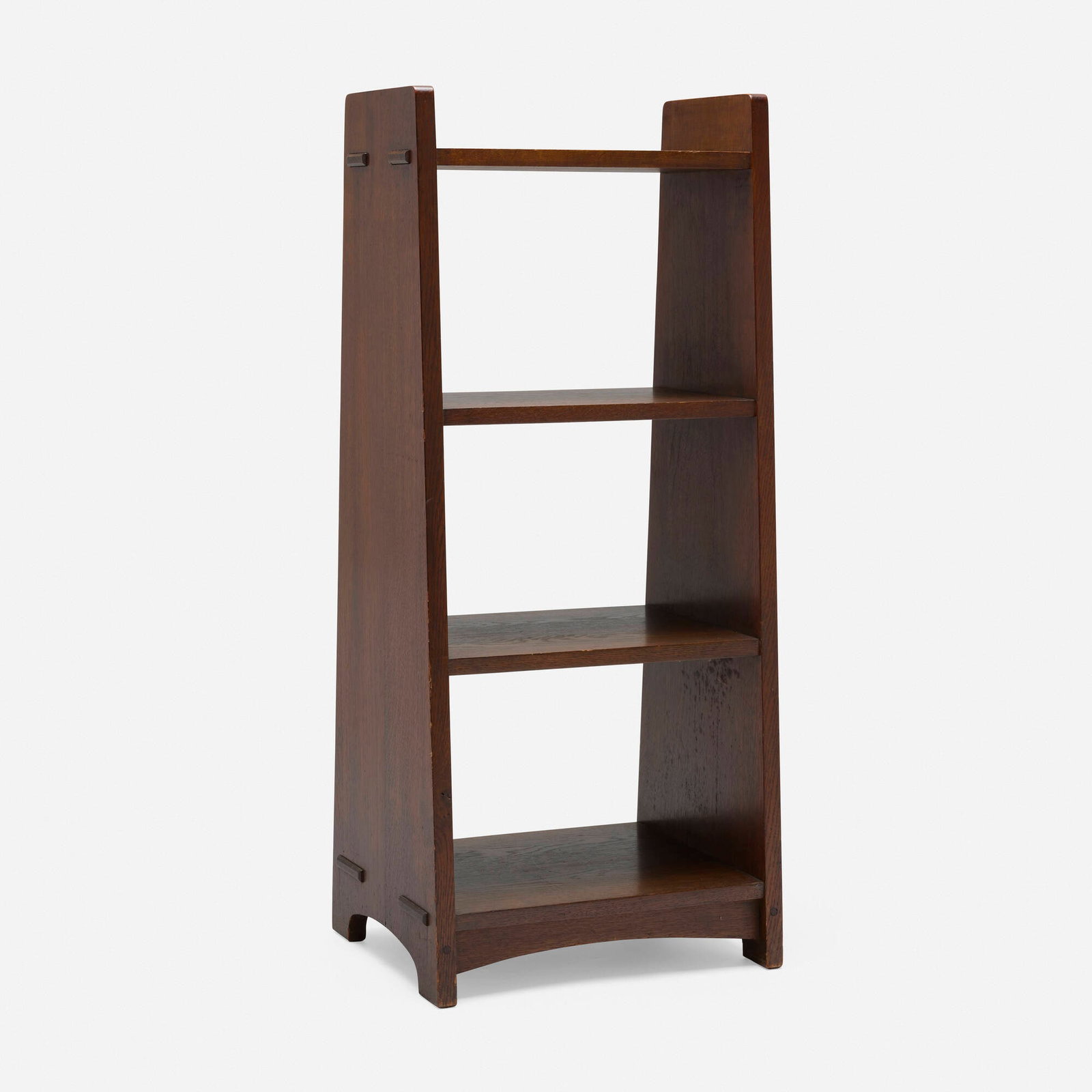 L. & J.G. Stickley, Magazine stand, model 47: L. & J.G. Stickley Magazine stand, model 47 USA, 1906-12 oak 42 h x 18 w x 15 d in (107 x 46 x 38 cm) Decal manufacturer's label to underside 'L. & J.G. Stickley Handcraft' with hand clamp.