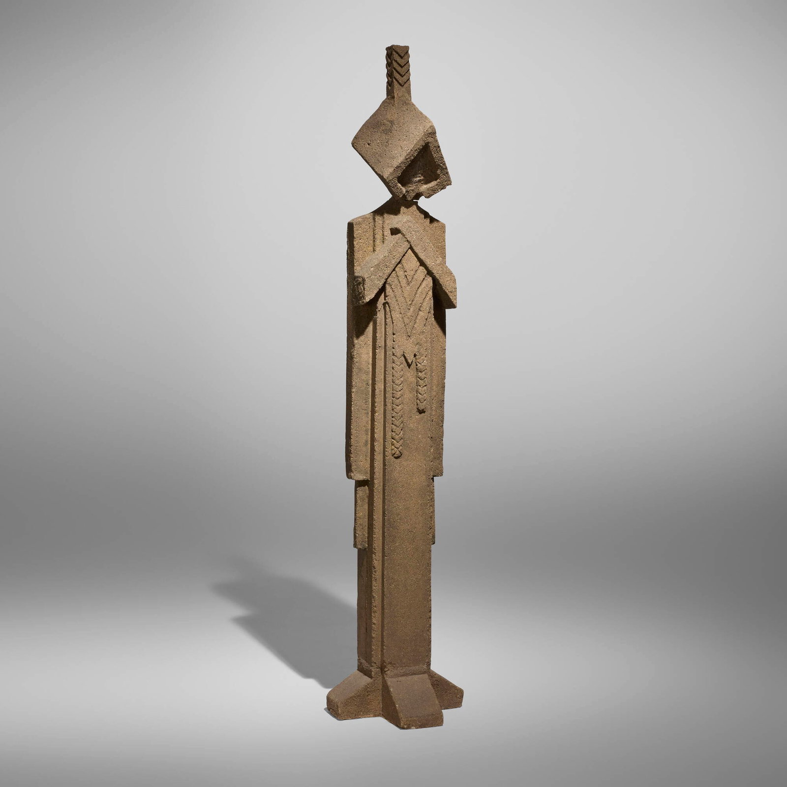 After Alfonso Iannelli and Frank Lloyd Wright, Sprite sculpture from the Lovness Estate: After Alfonso Iannelli and Frank Lloyd Wright Sprite sculpture from the Lovness Estate, Stillwater, Minnesota 1914 / c. 1965 cast concrete 74.5 h x 15.25 w x 16.75 d in (189 x 39 x 43 cm) The present