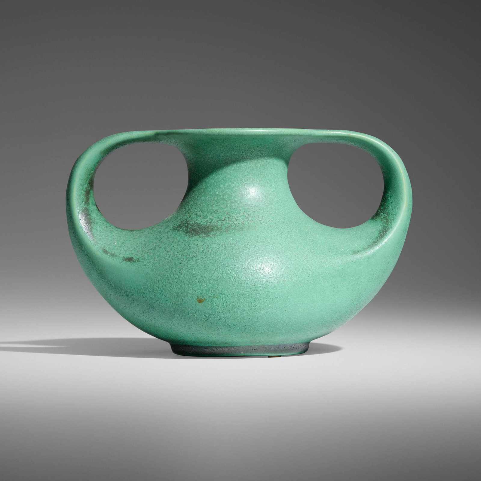 N. Forester for Teco Pottery, Vase, model 297: N. Forester for Teco Pottery Vase, model 297 USA, c. 1904 glazed earthenware 5.5 h x 8.5 w x 5.5 d in (14 x 22 x 14 cm) Twice impressed manufacturer's marks to underside 'Teco'.
