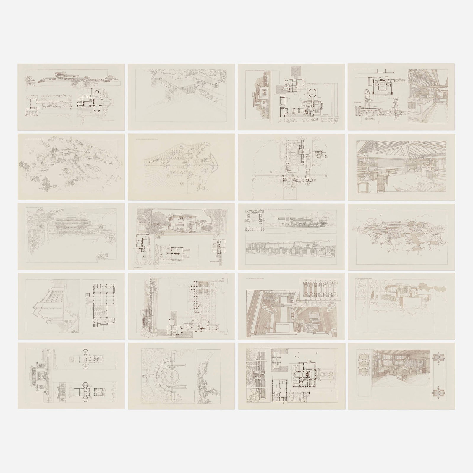 Frank Lloyd Wright, Wasmuth Portfolio: Buildings, Plans and Designs (1 of 4)