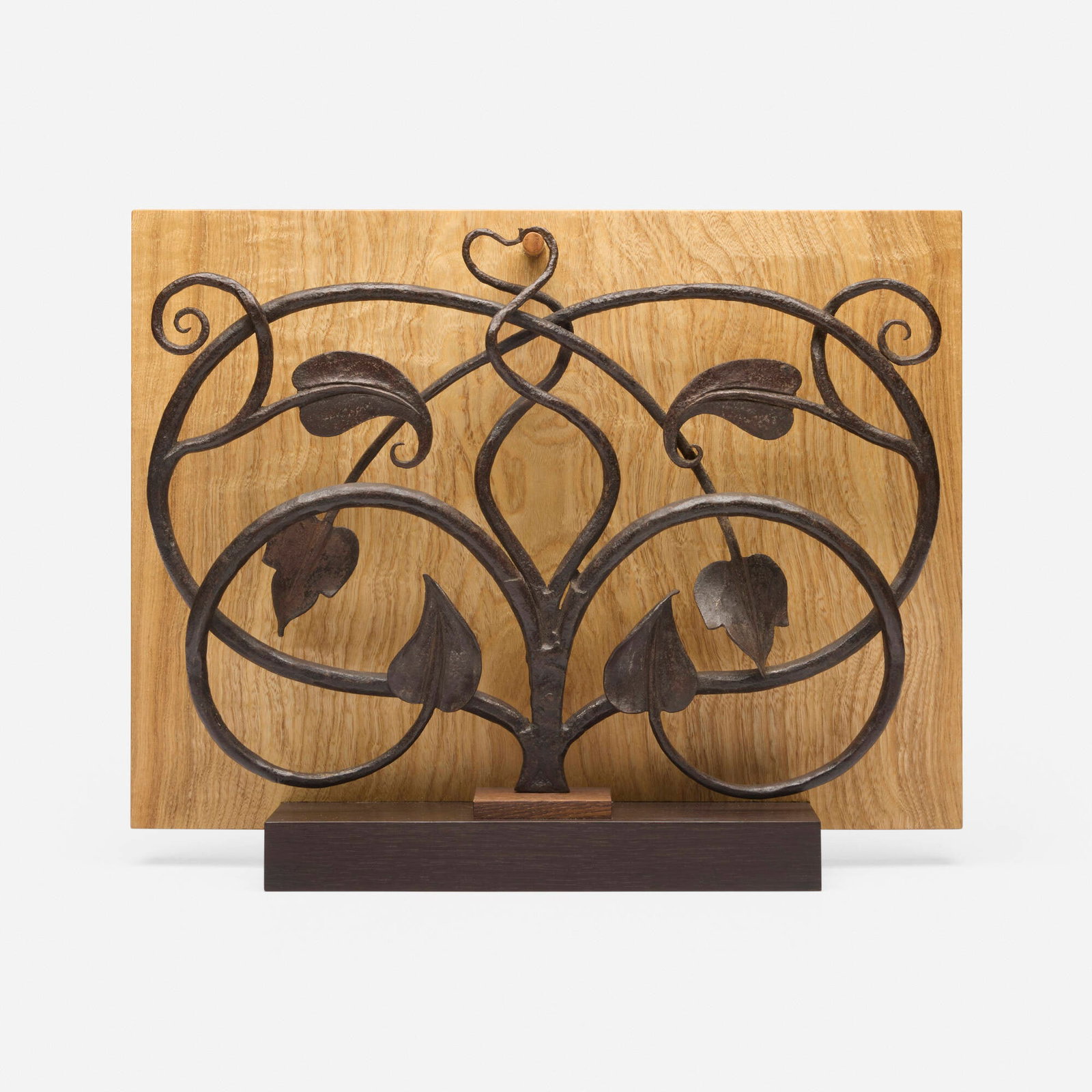 Samuel Yellin, Early Sketch in Iron with leaves and tendrils: Samuel Yellin Early Sketch in Iron with leaves and tendrils USA, c. 1915 iron 10.25 h x 14.5 w x 1.5 d in (26 x 37 x 4 cm) Impressed signature to reverse 'Yellin'. This work will ship from