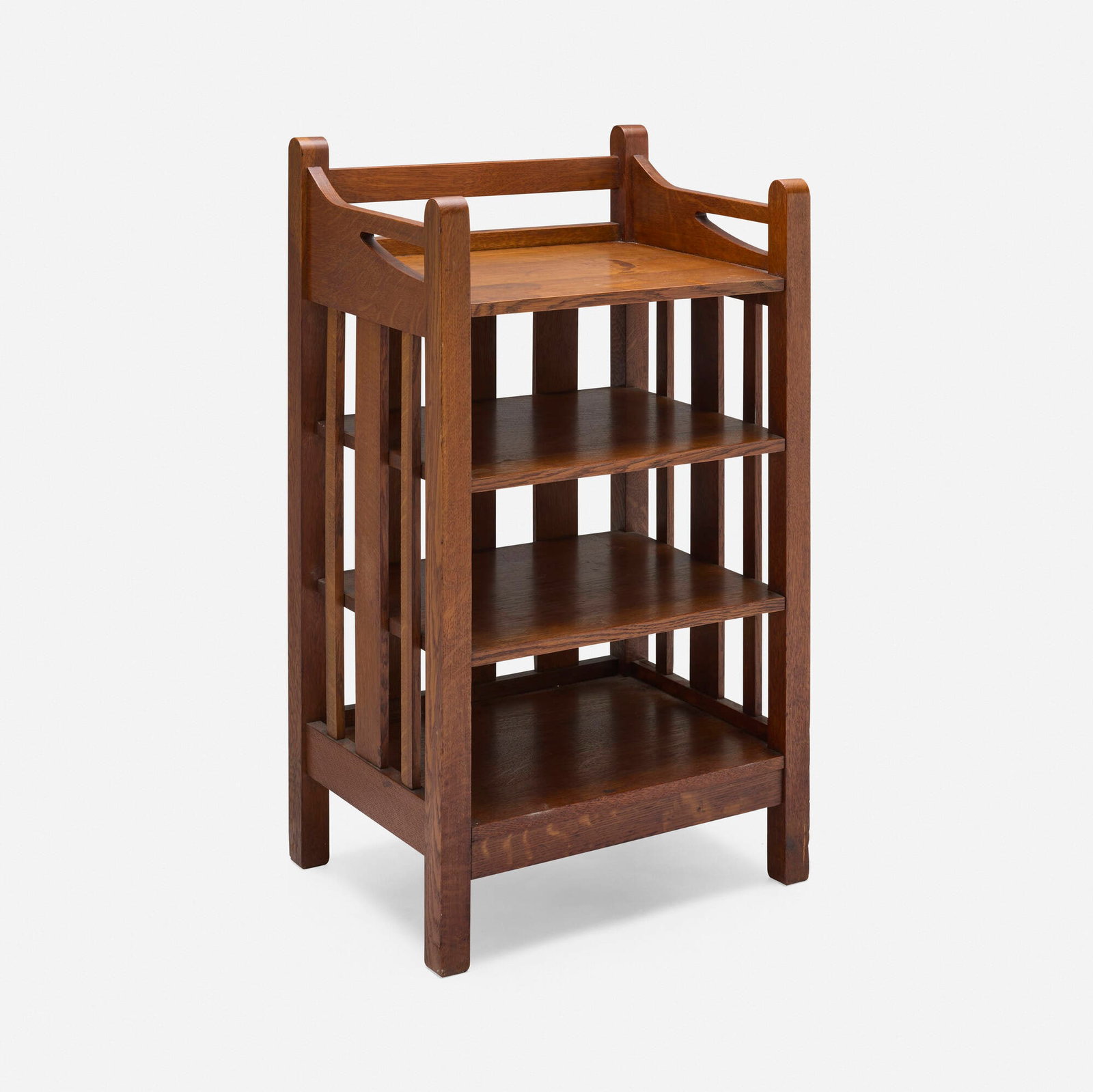 Stickley Brothers, Magazine stand, model 4804: Stickley Brothers Magazine stand, model 4804 USA, c. 1908 oak 36 h x 19.375 w x 15 d in (91 x 49 x 38 cm) Stamped number to underside '382-4804'. Provenance: I