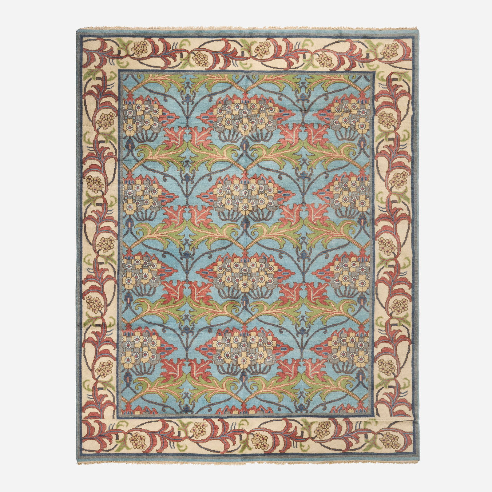 In the manner of William Morris, Medium-pile carpet: In the manner of William Morris Medium-pile carpet 21st century hand-knotted wool 9'1" x 11'8" in (277 x 356 cm) This work will ship from Lambertville, New Jersey.