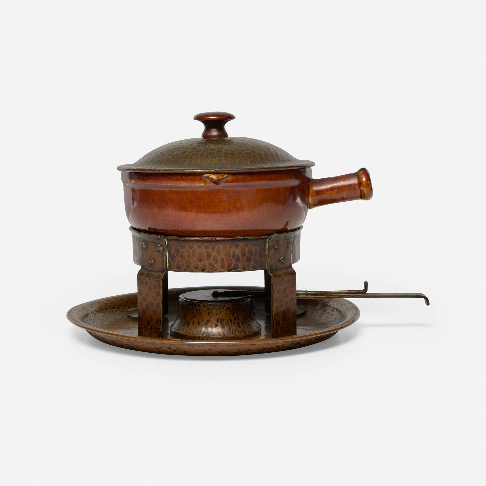 Gustav Stickley, Chafing dish set, model 369 (1 of 6)