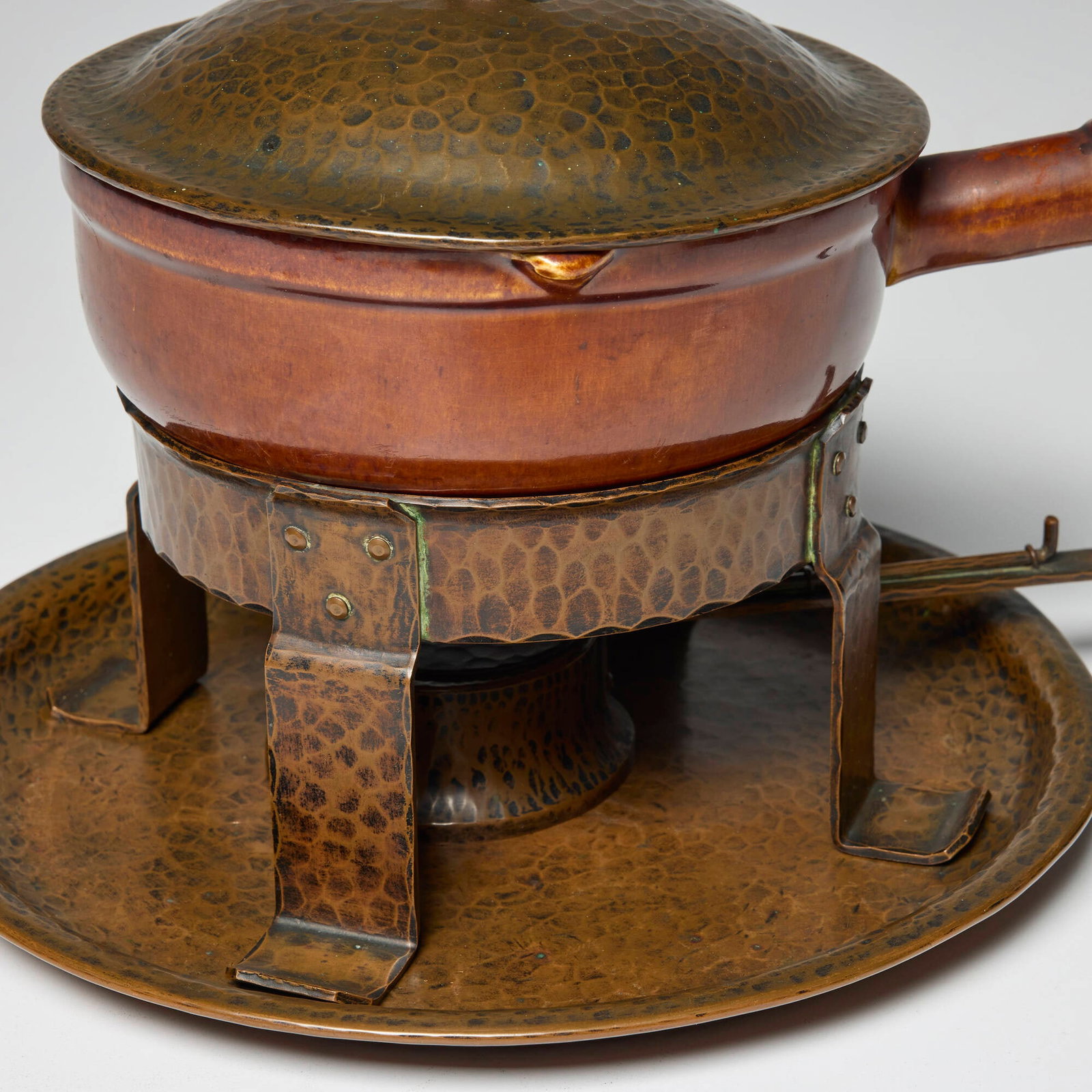 Gustav Stickley, Chafing dish set, model 369 - 4