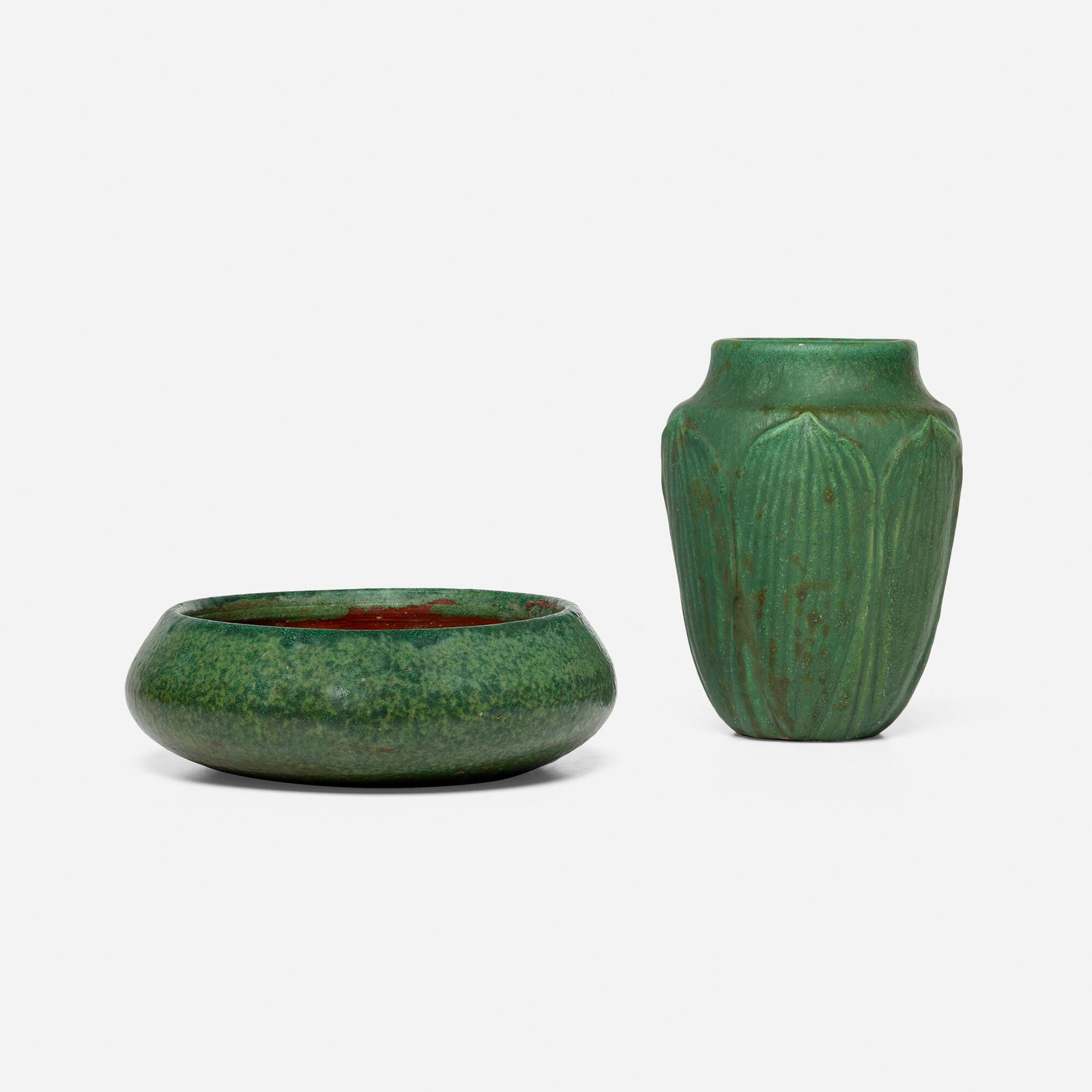 Merrimac Pottery and Wheatley Pottery, Bowl and vase (1 of 5)