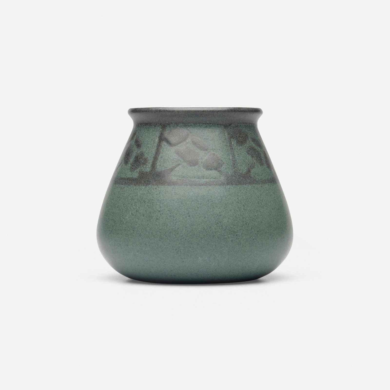 Marblehead Pottery, Vase with conventionalized flowers (1 of 3)