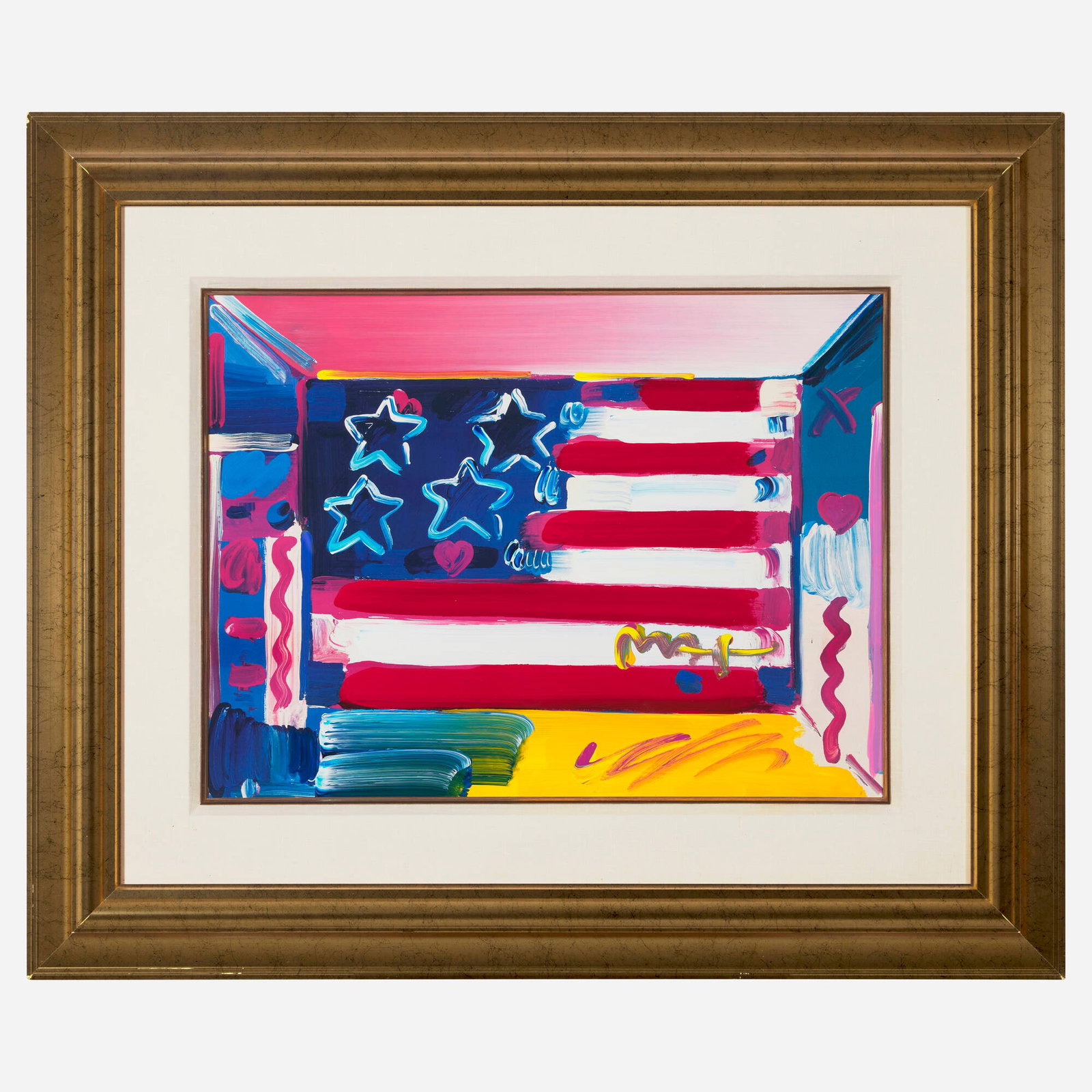 Peter Max, Flag with Heart - 2