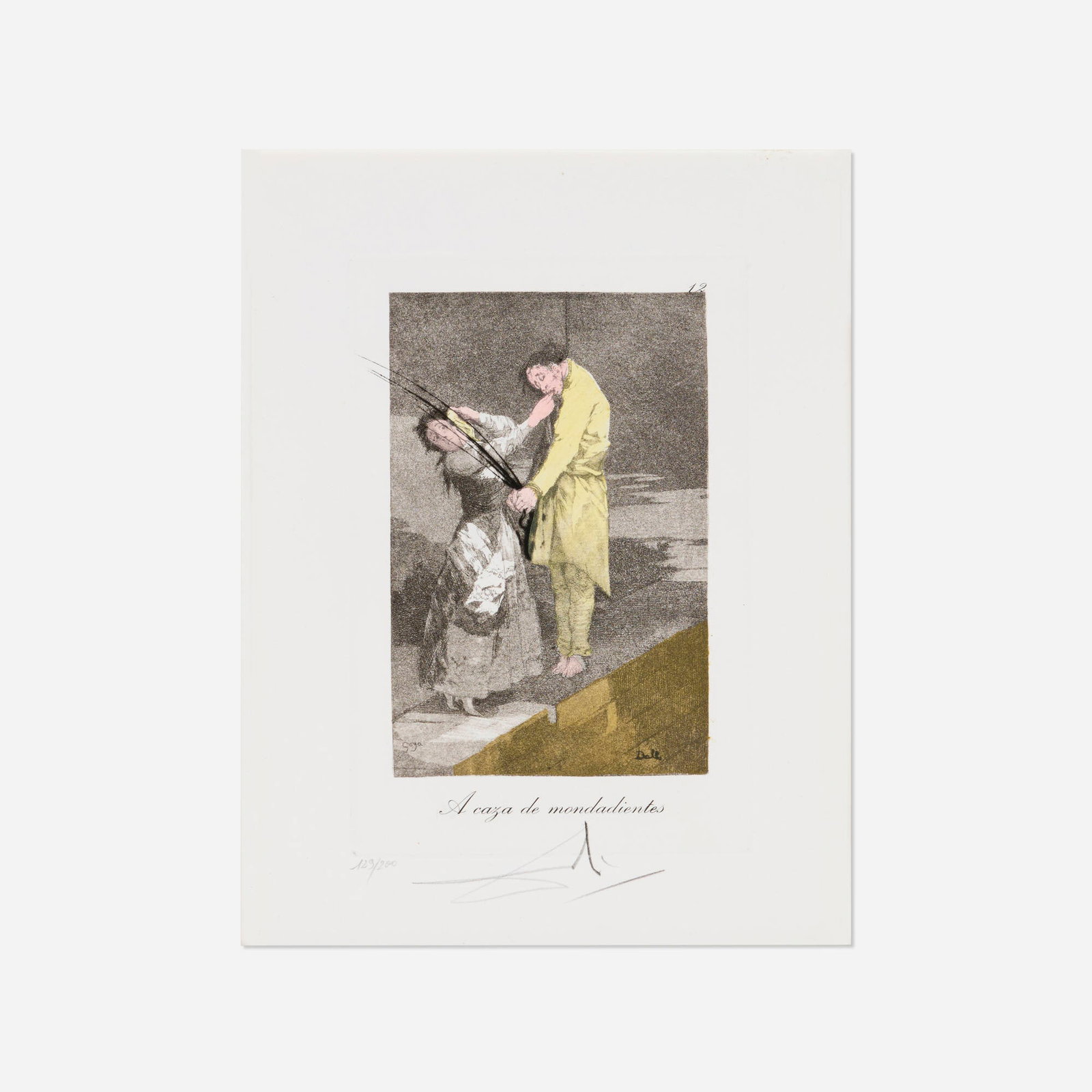 Salvador Dali, A caza de mondadientes (from the Les Caprices de Goya de Dali portfolio) (1 of 4)