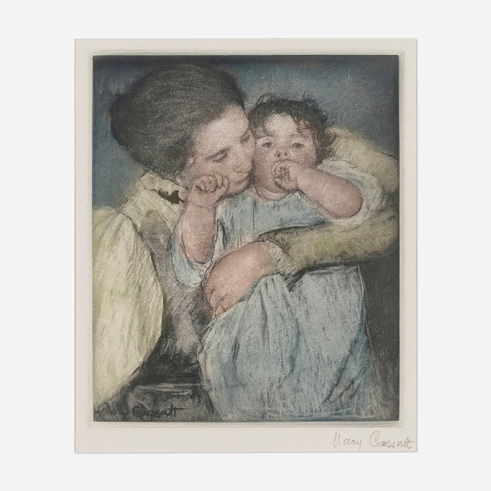 After Mary Cassatt, Mere et enfant sur fond vert (1 of 4)