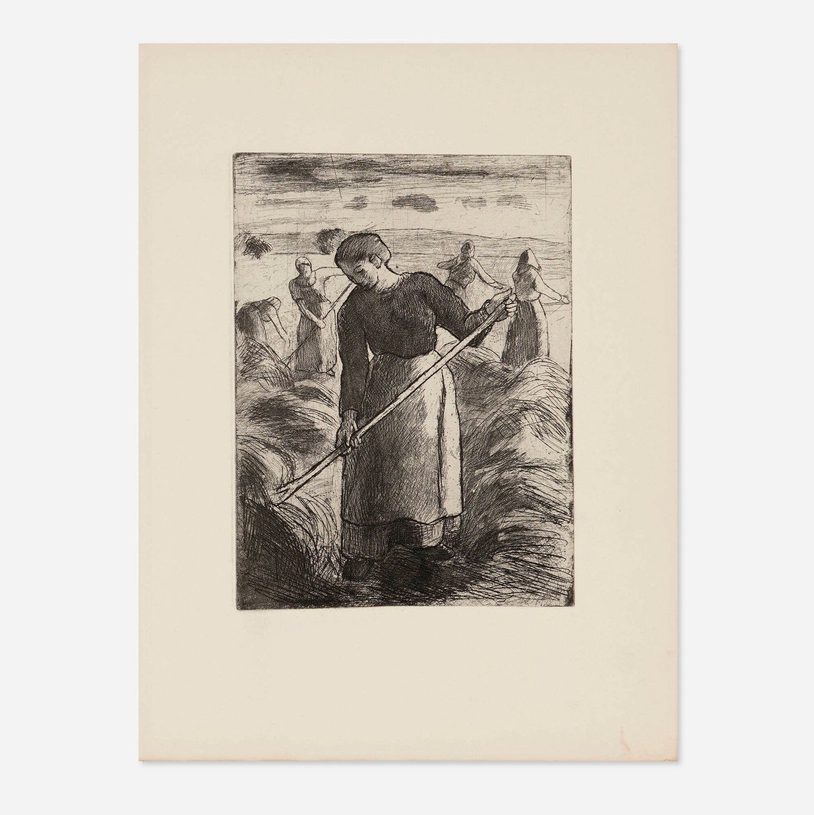 Camille Pissarro, Faneuses d'Eragny: Camille Pissarro Faneuses d'Eragny 1897 etching image: 8 h x 6 w in (20 x 15 cm) sheet: 12.75 h x 10 w in (32 x 25 cm) This work is Delteil's second state of three. Liter