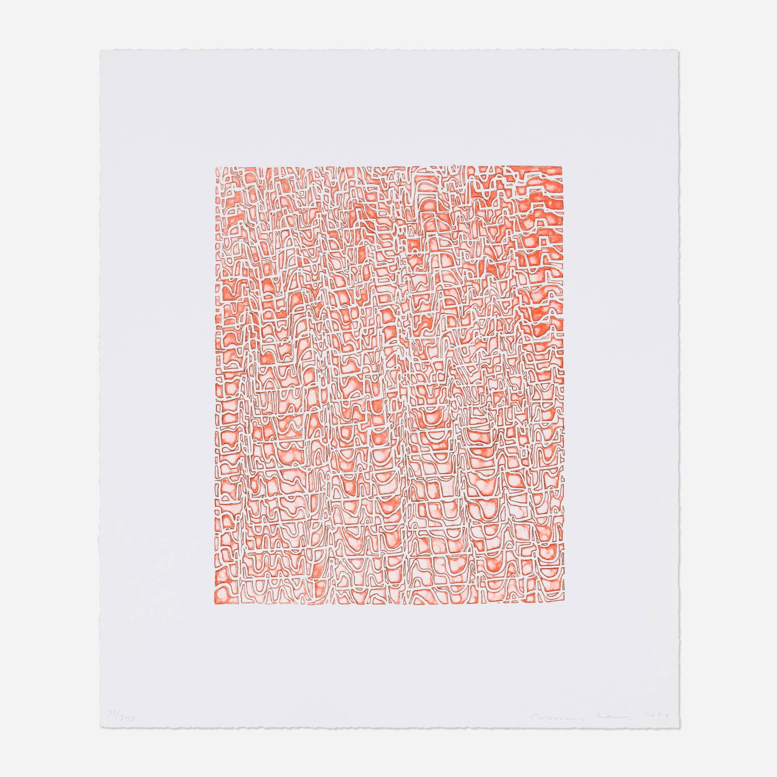 James Siena, Reseda I: James Siena Reseda I 2024 lithograph in colors on Magnani Pescia image: 10.125 h x 8.125 w in (26 x 21 cm) sheet: 15.625 h x 13.25 w in (40 x 34 cm) Signed, dated, and numbered to lower edge