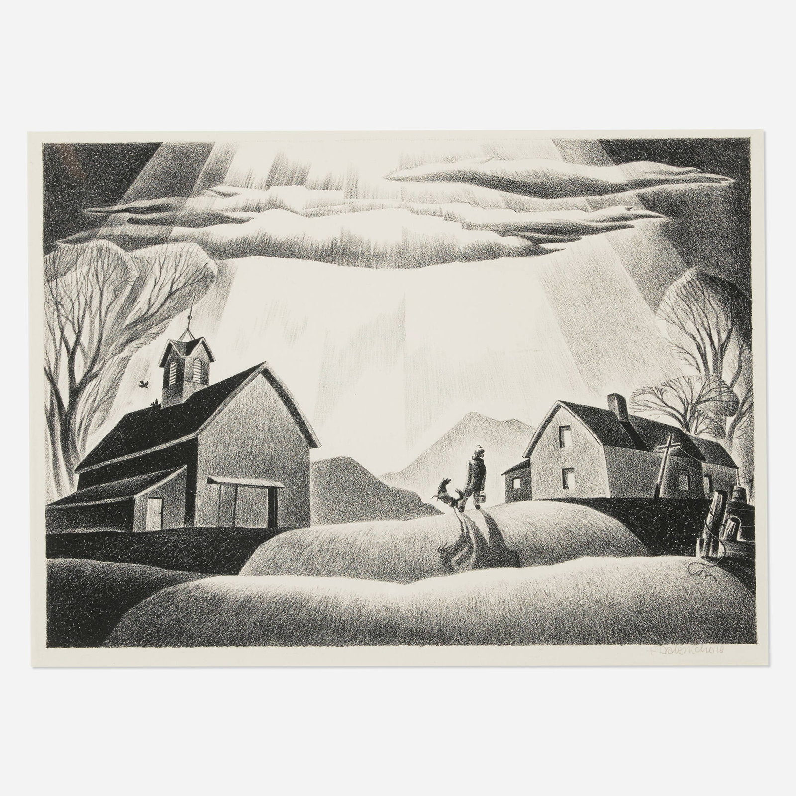 Dale Nichols, Partners: Dale Nichols Partners 1950 lithograph image: 9.625 h x 13.25 w in (24 x 34 cm) sight: 10 h x 13.75 w in (25 x 35 cm) Signed to lower right edge 'Dale Nichols'. This work is from the edition