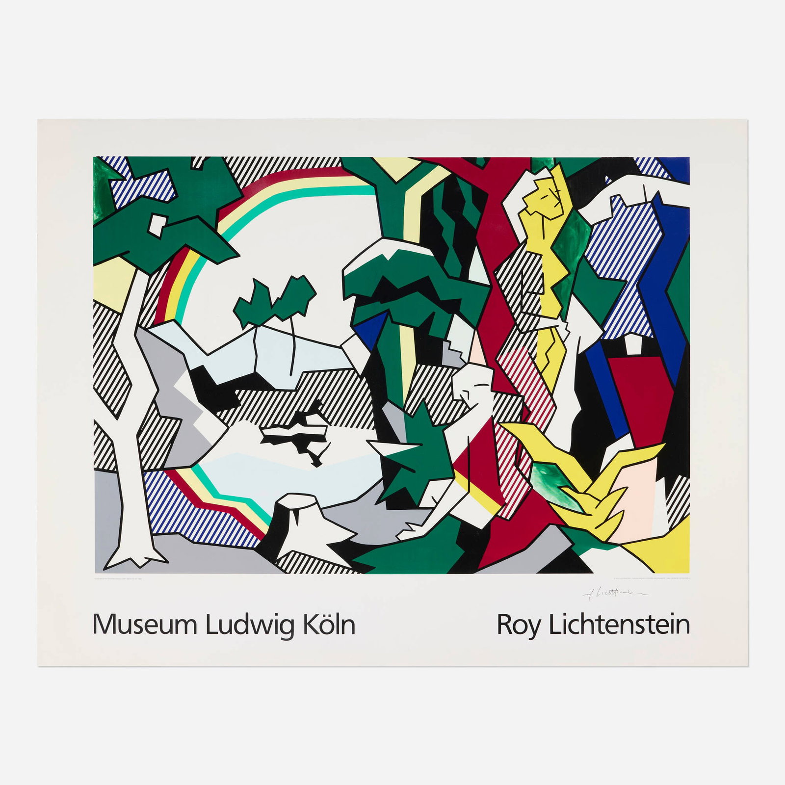 Roy Lichtenstein, Landscape with Figures and Rainbow, poster for Museum Ludwig Koln: Roy Lichtenstein Landscape with Figures and Rainbow, poster for Museum Ludwig Koln 1989 screenprint in colors image: 29.875 h x 42.625 w in (76 x 108 cm) sheet: 39.125 h x 51 w in (99 x 130 cm)