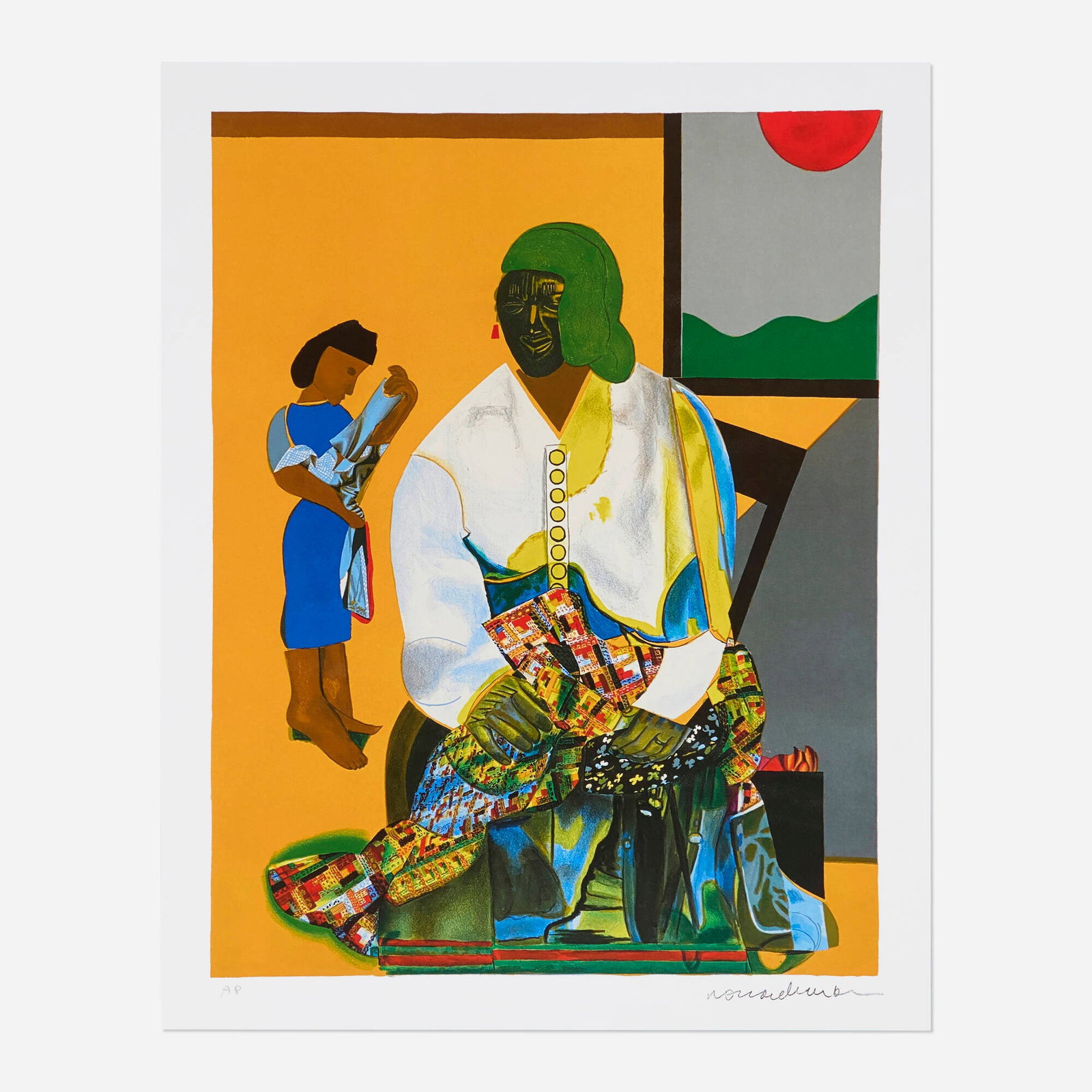 Romare Bearden, Mecklenburg Autumn (from the Mecklenburg series): Romare Bearden Mecklenburg Autumn (from the Mecklenburg series) 1979 lithograph in colors image: 22.375 h x 17.5 w in (57 x 44 cm) sheet: 25.25 h x 20.125 w in (64 x 51 cm) Numbered to lower left