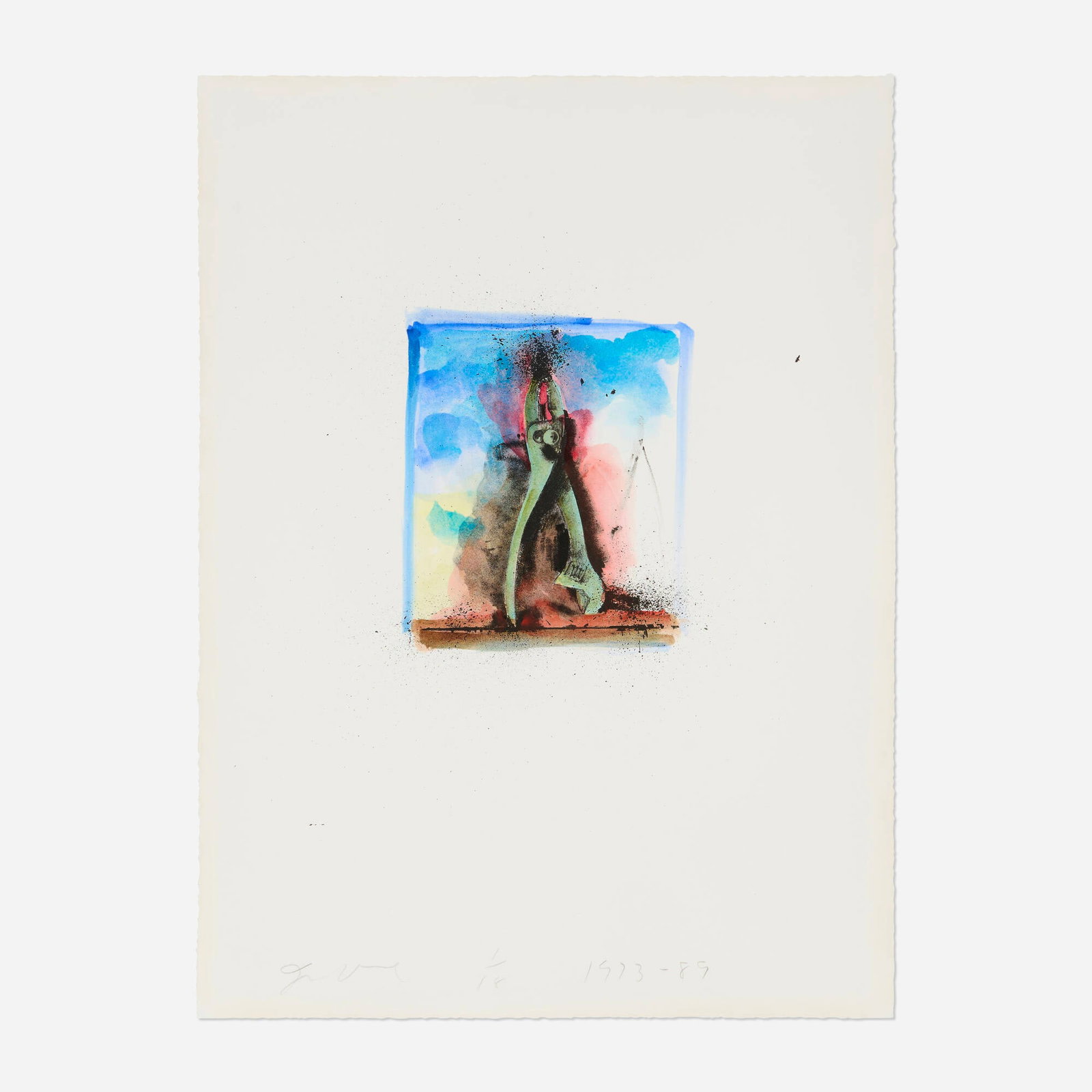 Jim Dine, Pliers (from the Ten Hand-Colored Winter Tools II portfolio): Jim Dine Pliers (from the Ten Hand-Colored Winter Tools II portfolio) 1973-89 lithograph with hand-coloring image: 17.5 h x 15.5 w in (44 x 39 cm) sheet: 23.75 h x 17.75 w in (60 x 45 cm) Signed,