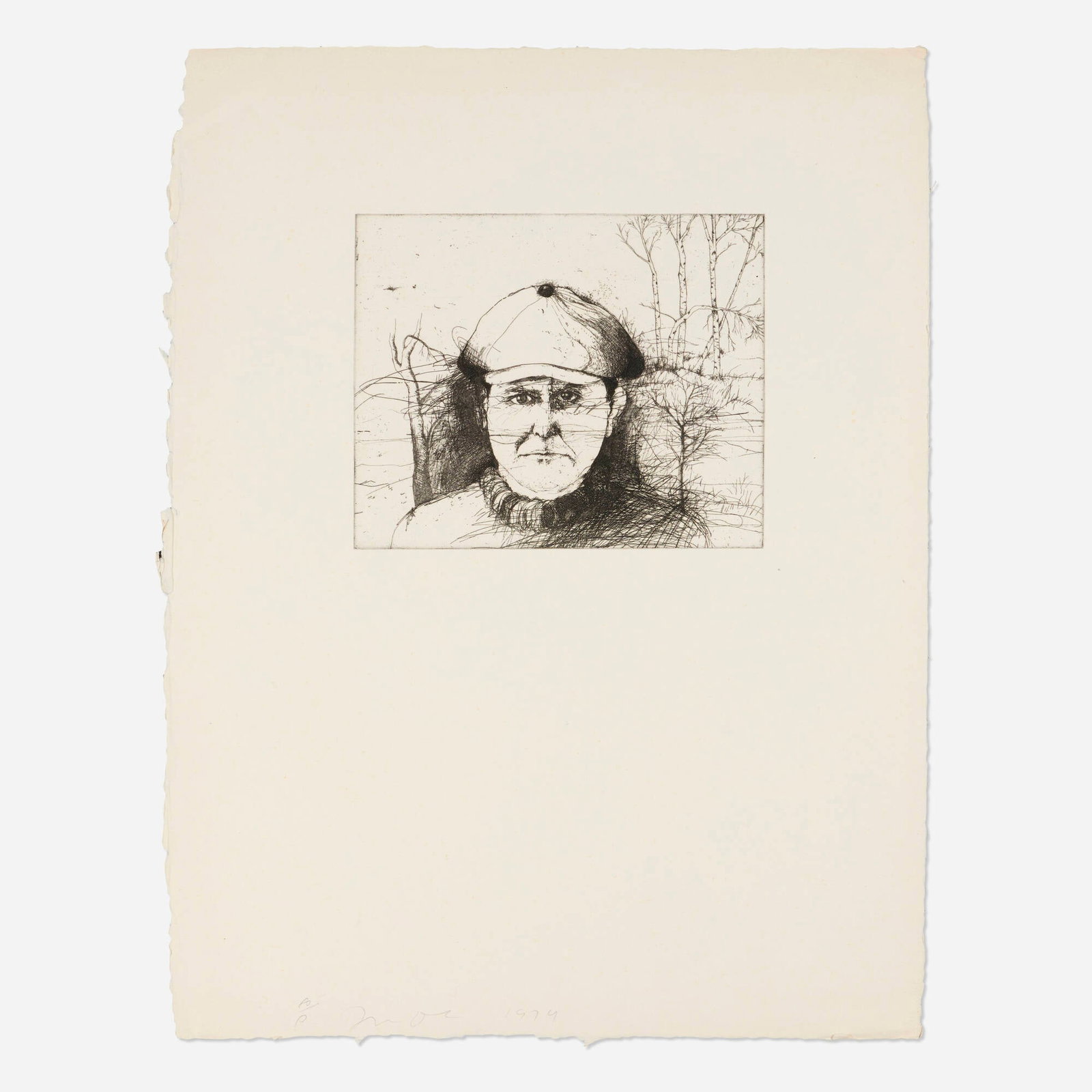 Jim Dine, Self-Portrait in a Flat Cap (winter) (1 of 3)