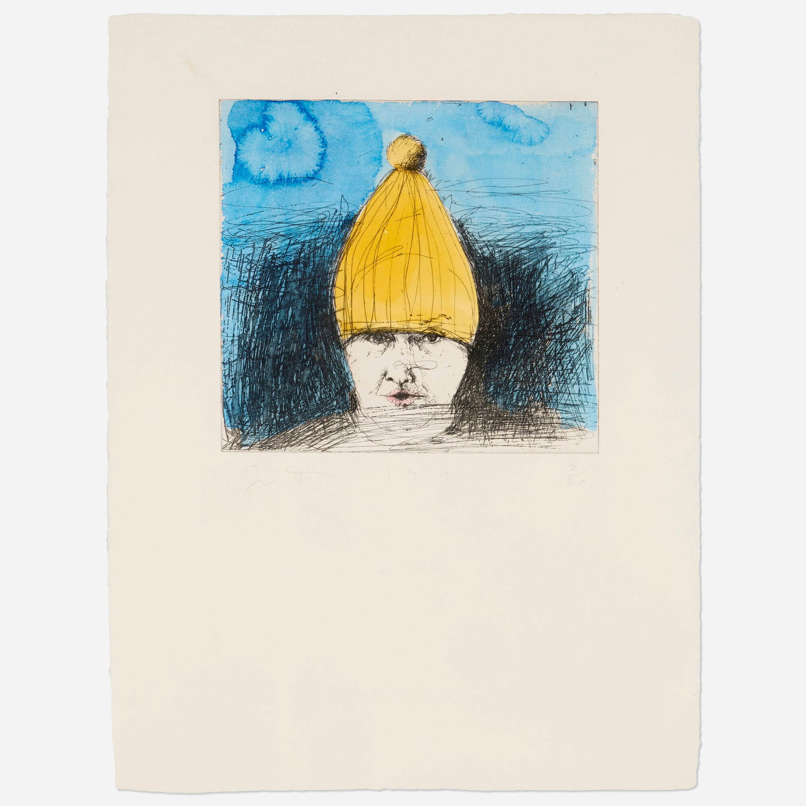 Jim Dine, Self-Portrait in a Ski Hat (1 of 3)