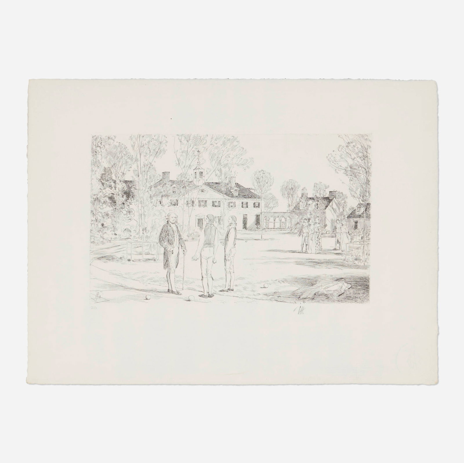 Childe Hassam, Bowling on the Green (or Washington at Mt. Vernon) (1 of 3)