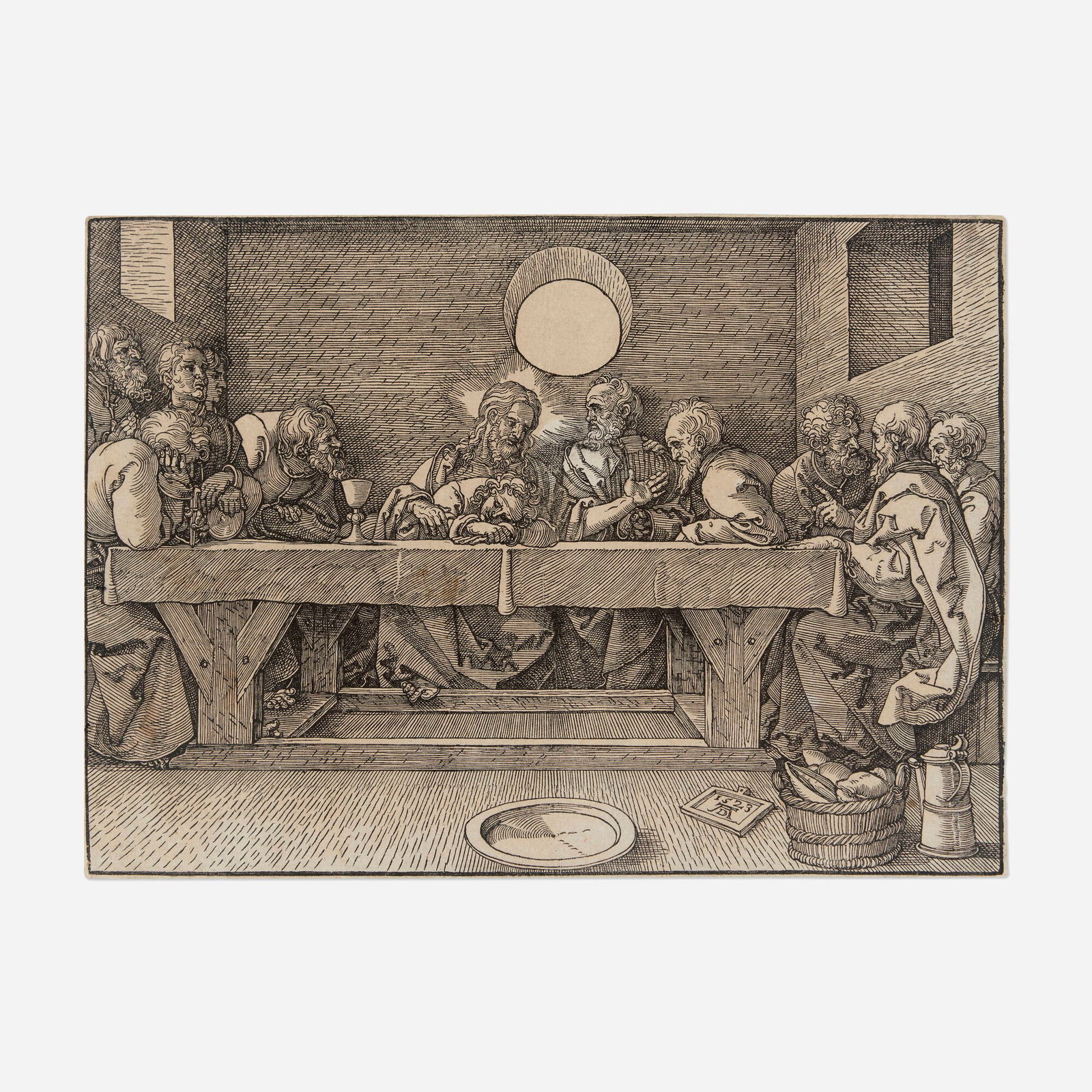 Albrecht Durer, The Last Supper: Albrecht Durer The Last Supper 1523 woodcut image: 8.375 h x 11.75 w in (21 x 30 cm) sheet: 8.5 h x 11.875 w in (22 x 30 cm) Provenance: R. S. Johnson International Gallery