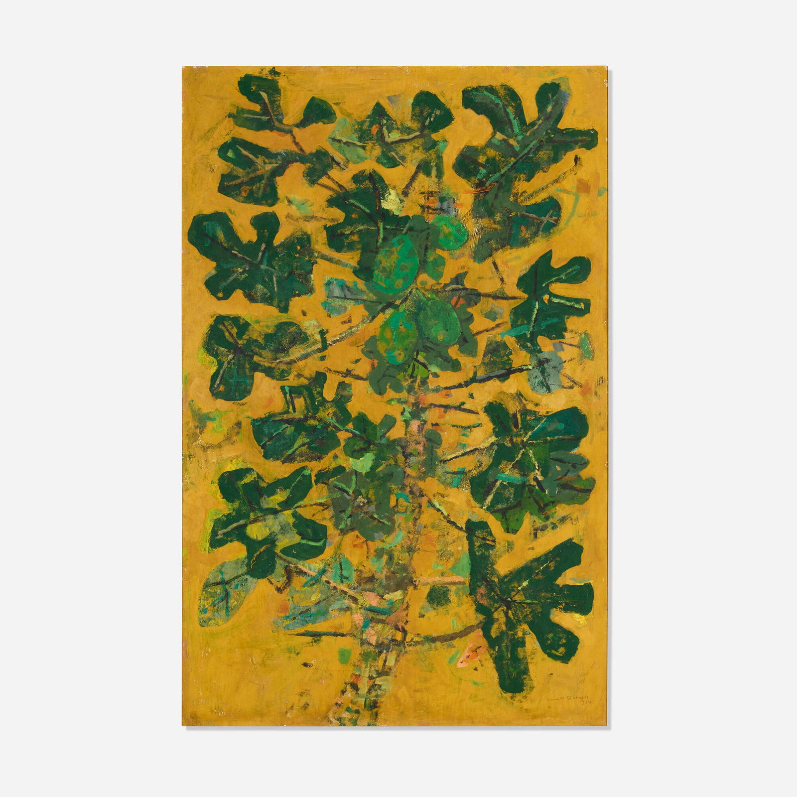 Arnold Blanch, Tropical Tree: Arnold Blanch Tropical Tree 1955 oil on wood panel 46 h x 30 w in (117 x 76 cm) Signed and dated to lower right 'Arnold Blanch 1955'. Titled to verso 'Tropical Tree'. Provenance: