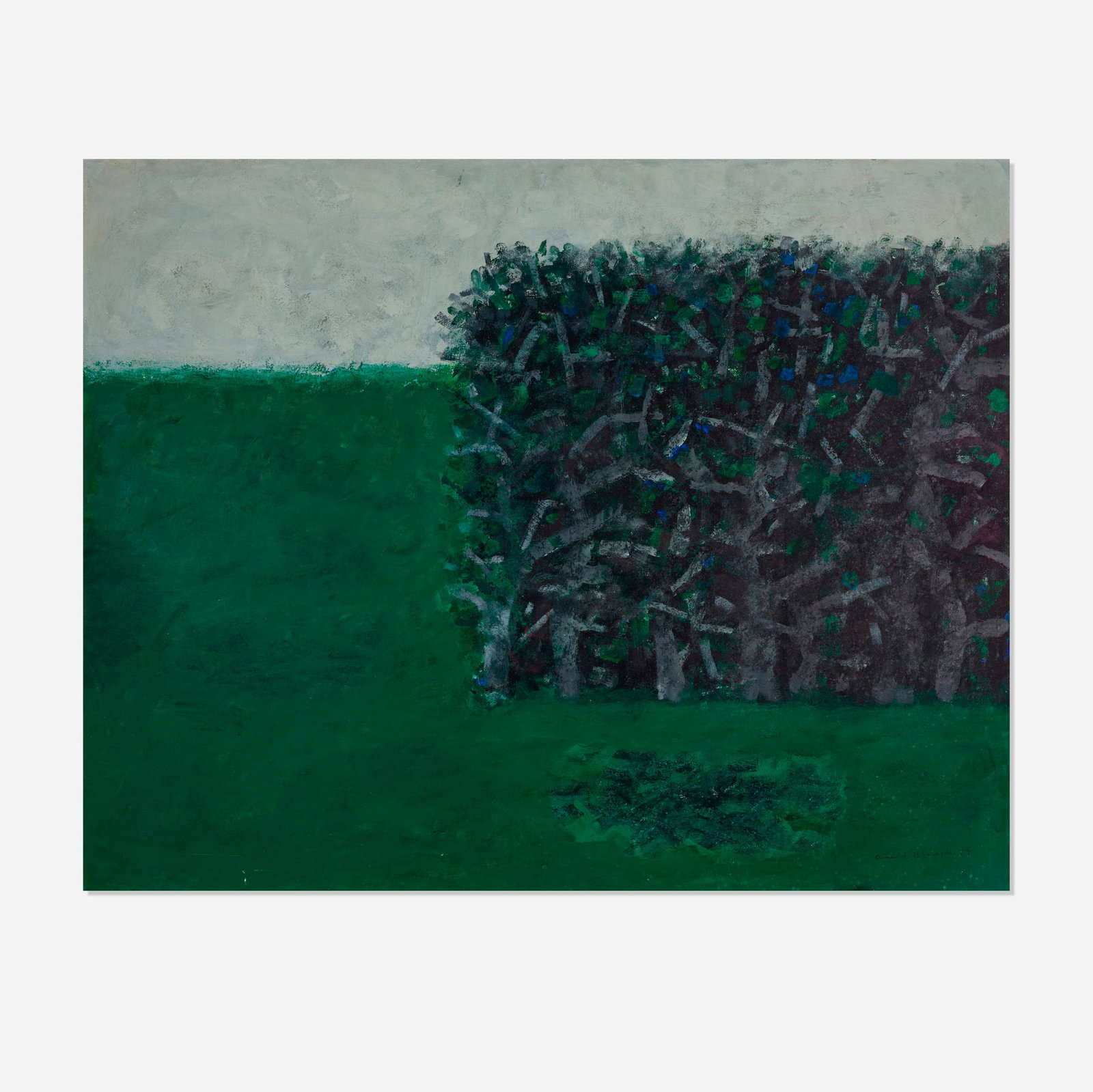 Arnold Blanch, Forest and Green Field: Arnold Blanch Forest and Green Field 1957 oil on board 38.25 h x 48.25 w in (97 x 123 cm) Signed and dated to lower right 'Arnold Blanch 57'. Provenance: The A