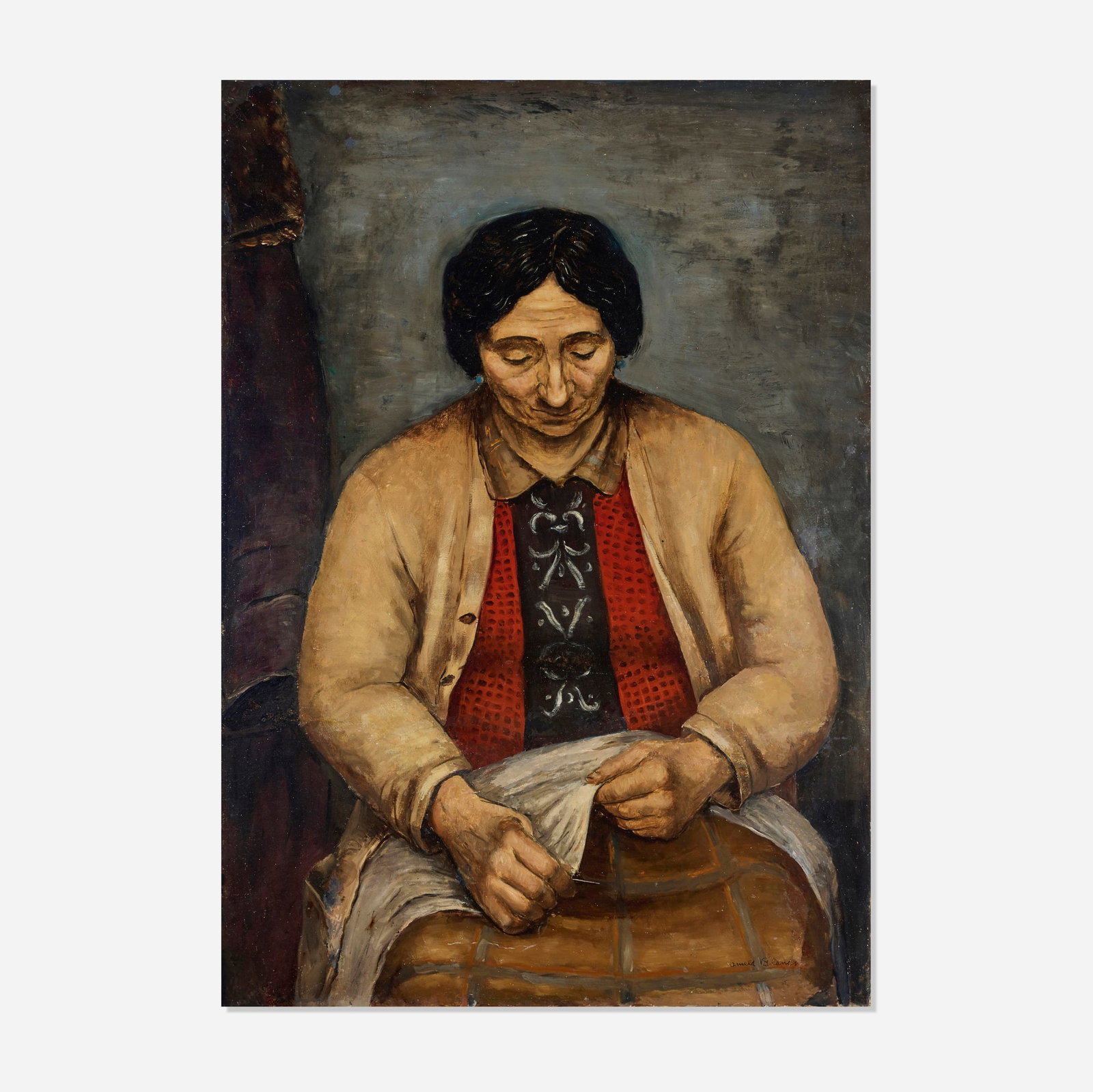 Arnold Blanch, Untitled (Woman Sewing) (1 of 3)