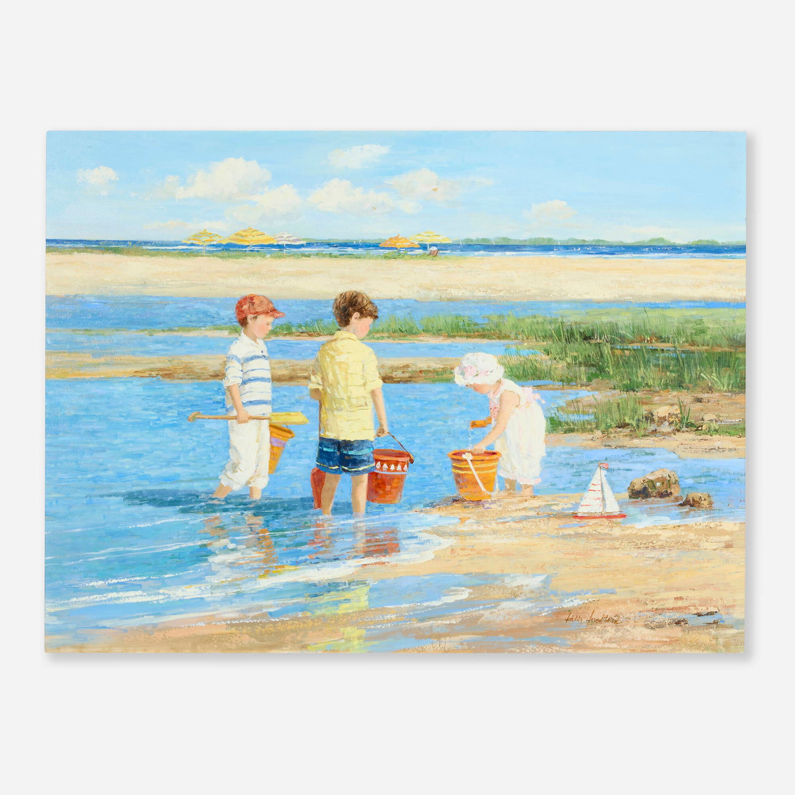 Sally Swatland, The Small Sand Crab: Sally Swatland The Small Sand Crab oil on linen 30 h x 40 w in (76 x 102 cm) Signed to lower right 'Sally Swatland'. Signed and titled to verso 'The Small Sand Crab Sally Swatland'. Provenance: Re