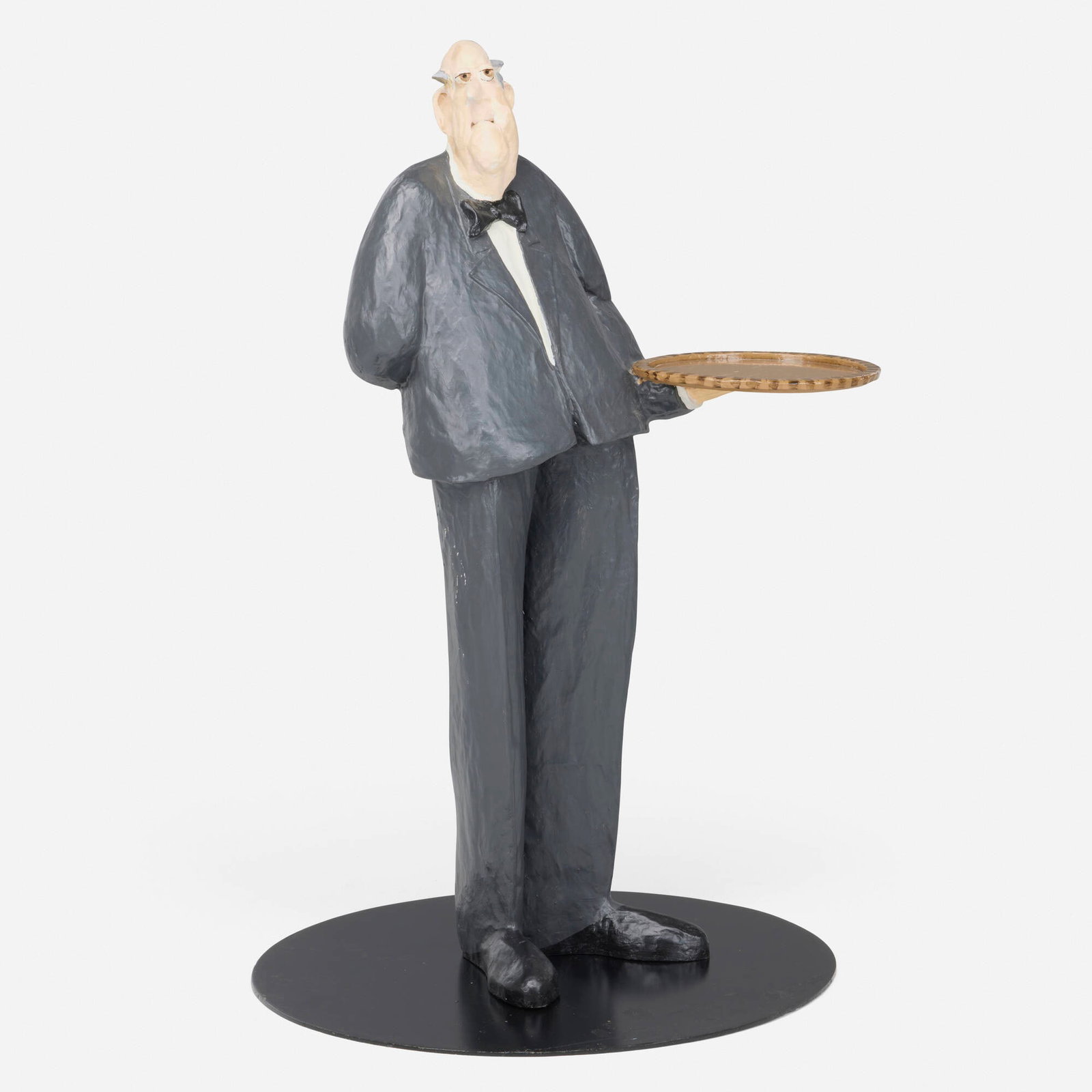 Stephen Hansen, Butler: Stephen Hansen Butler 1983 painted wood, plexiglass, lacquered steel 48.5 h x 30.25 dia in (123 x 77 cm) Signed, dated and numbered to reverse of left leg '? Hansen 83 11/20'. This work i