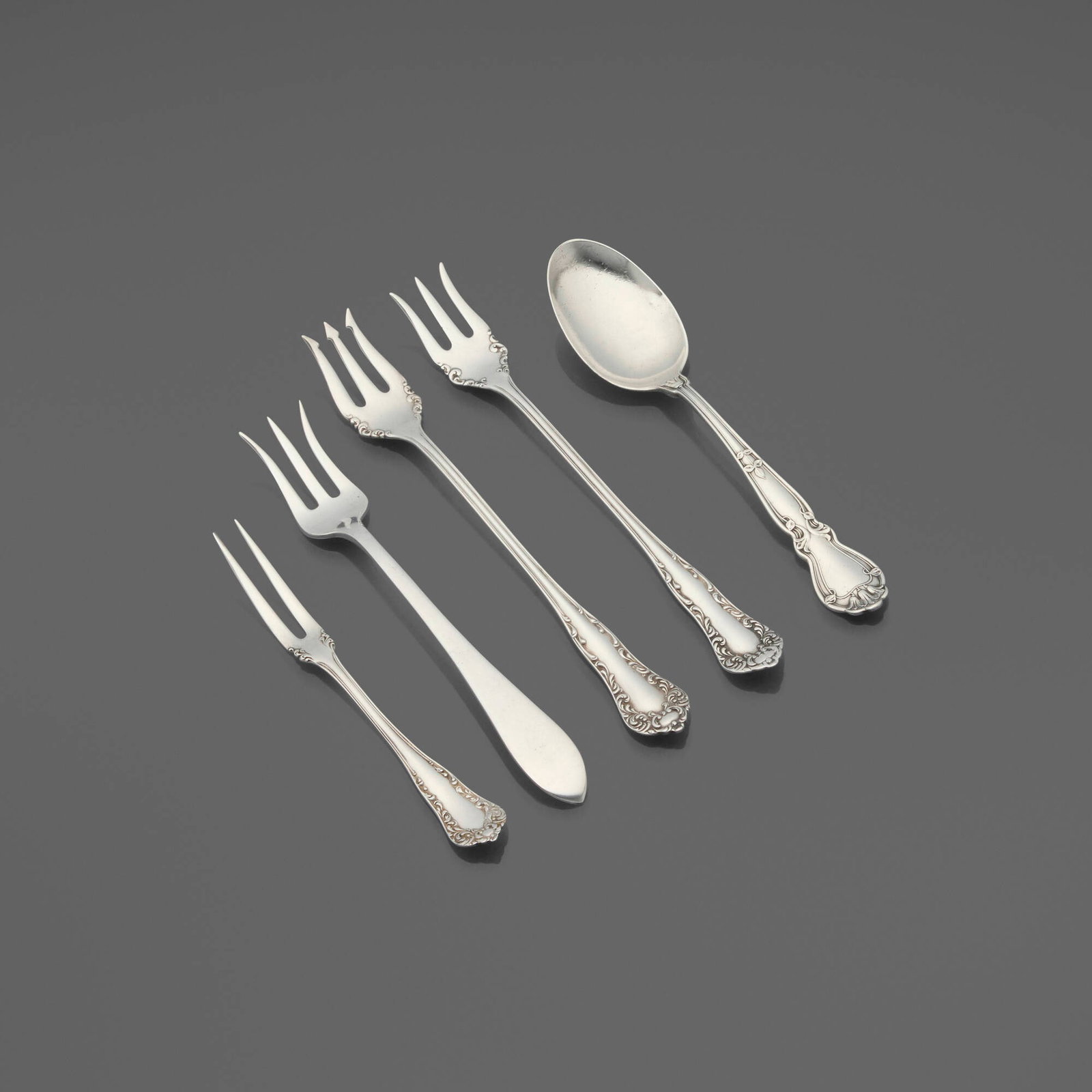 American and English, Collection of dessert silverware and serving articles (1 of 4)