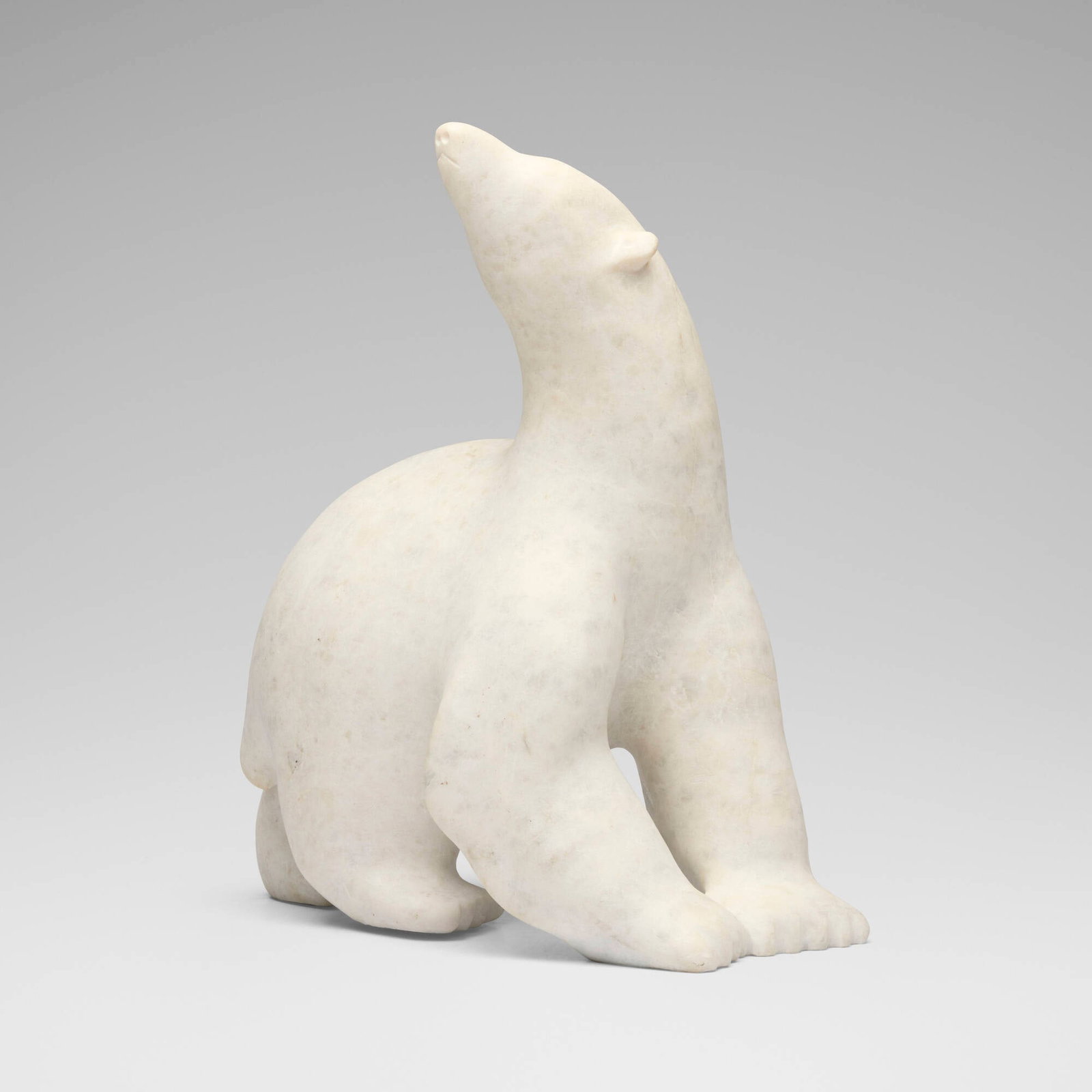 Artist Unknown, Sitting Polar Bear (sculpture): Artist Unknown Sitting Polar Bear (sculpture) second half of the 20th century marble 13.5 h x 11.5 w x 6.625 d in (34 x 29 x 17 cm) Provenance: Property from the Estate of Morton Swinsky This work