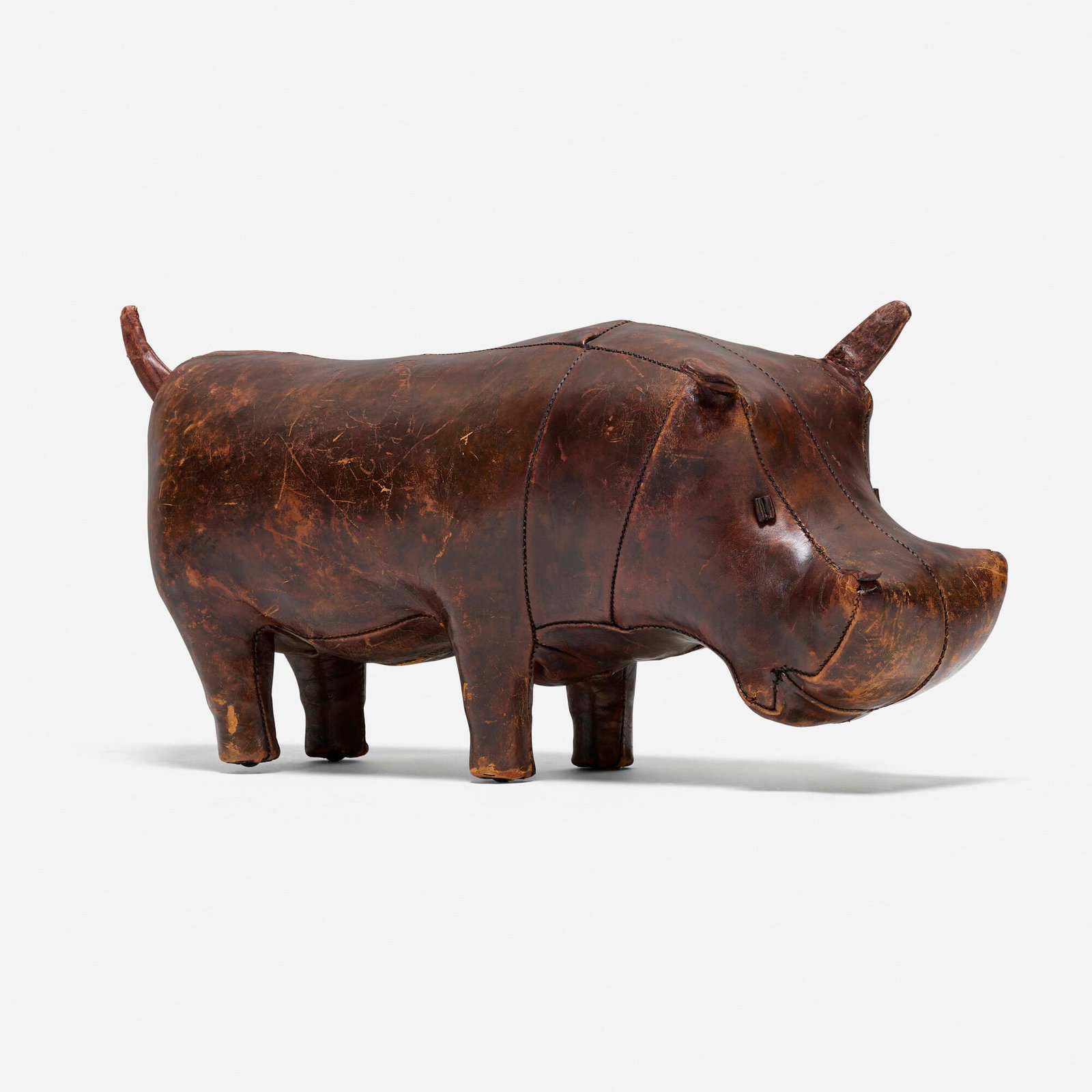 Omersa & Company, attribution, Hippopotamus ottoman: Omersa & Company, attribution Hippopotamus ottoman c. 1965 leather 17.5 h x 13 w x 37 d in (44 x 33 x 94 cm) This work will ship from Los Angeles, California.