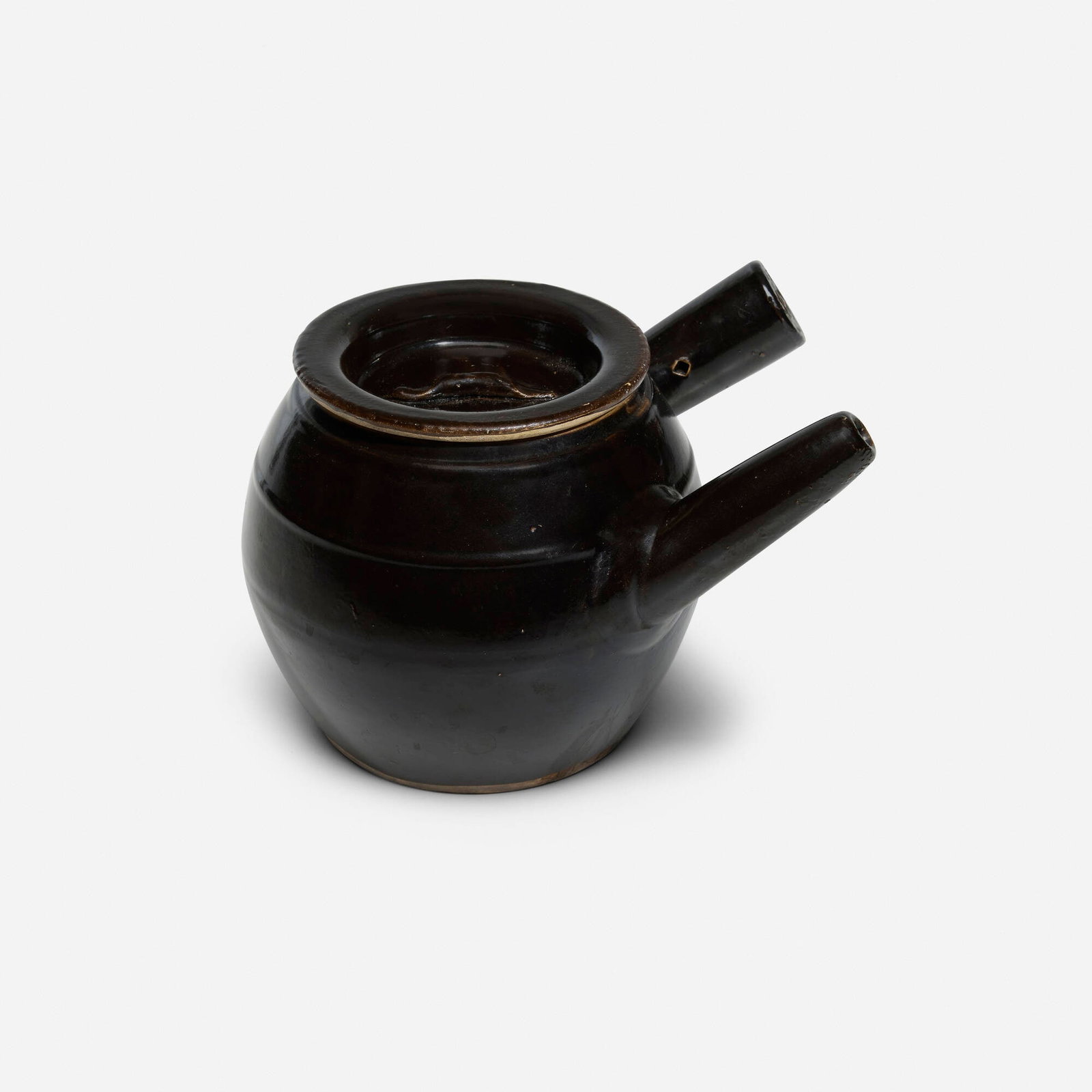 Japanese, Kyusu teapot: Japanese Kyusu teapot 20th century glazed earthenware 6.25 h x 7.375 w x 9 d in (16 x 19 x 23 cm) This work will ship from Chicago, Illinois.