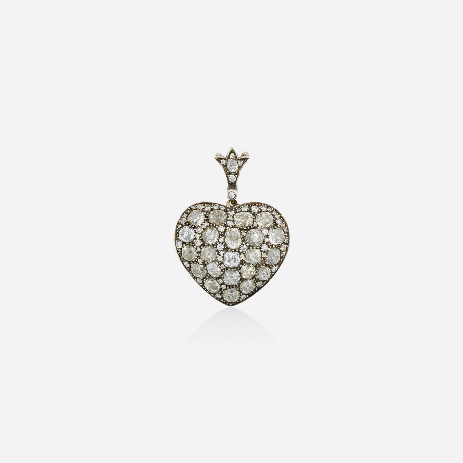 Antique, Diamond and silver-topped gold pendant (1 of 2)