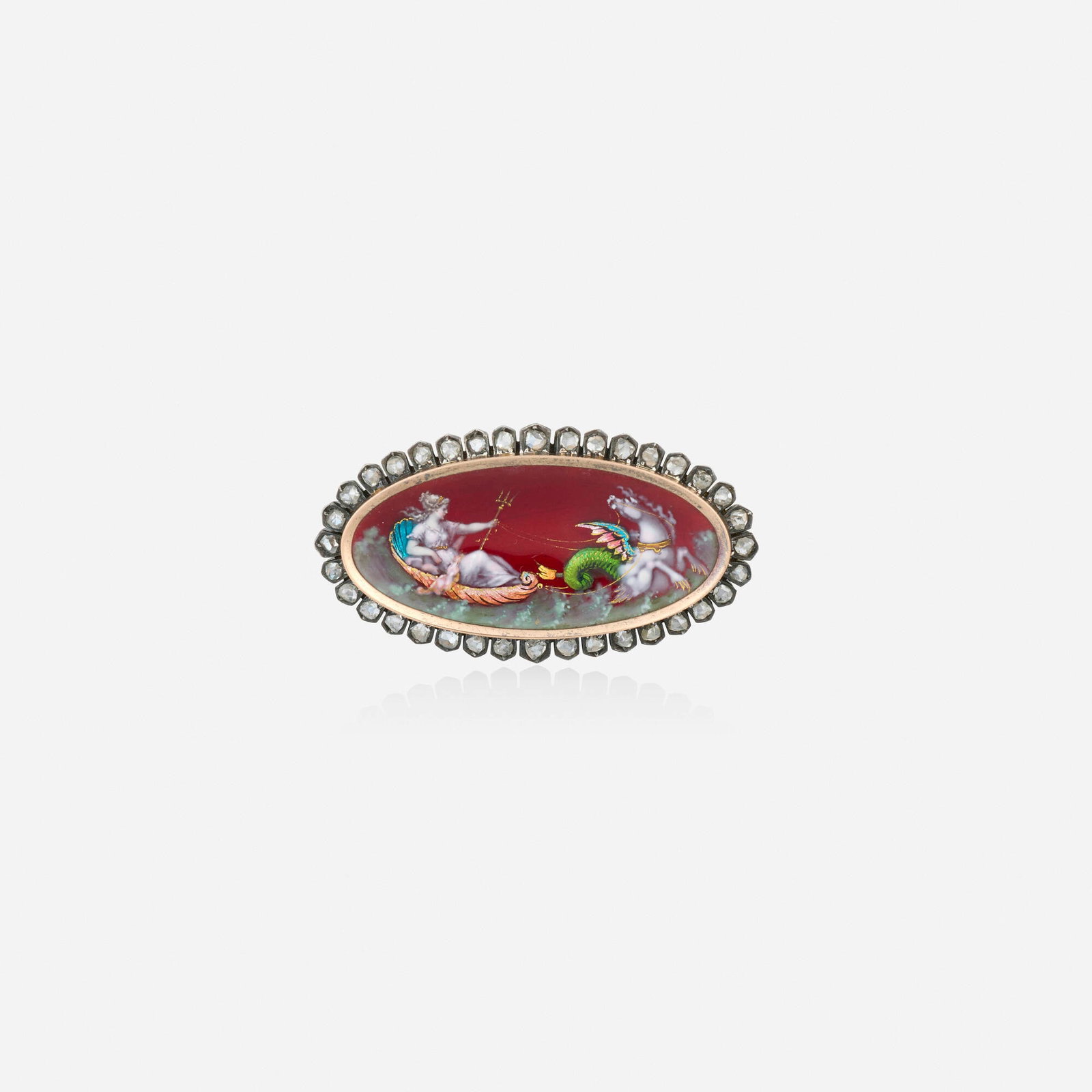 Antique, Enamel and diamond brooch (1 of 2)