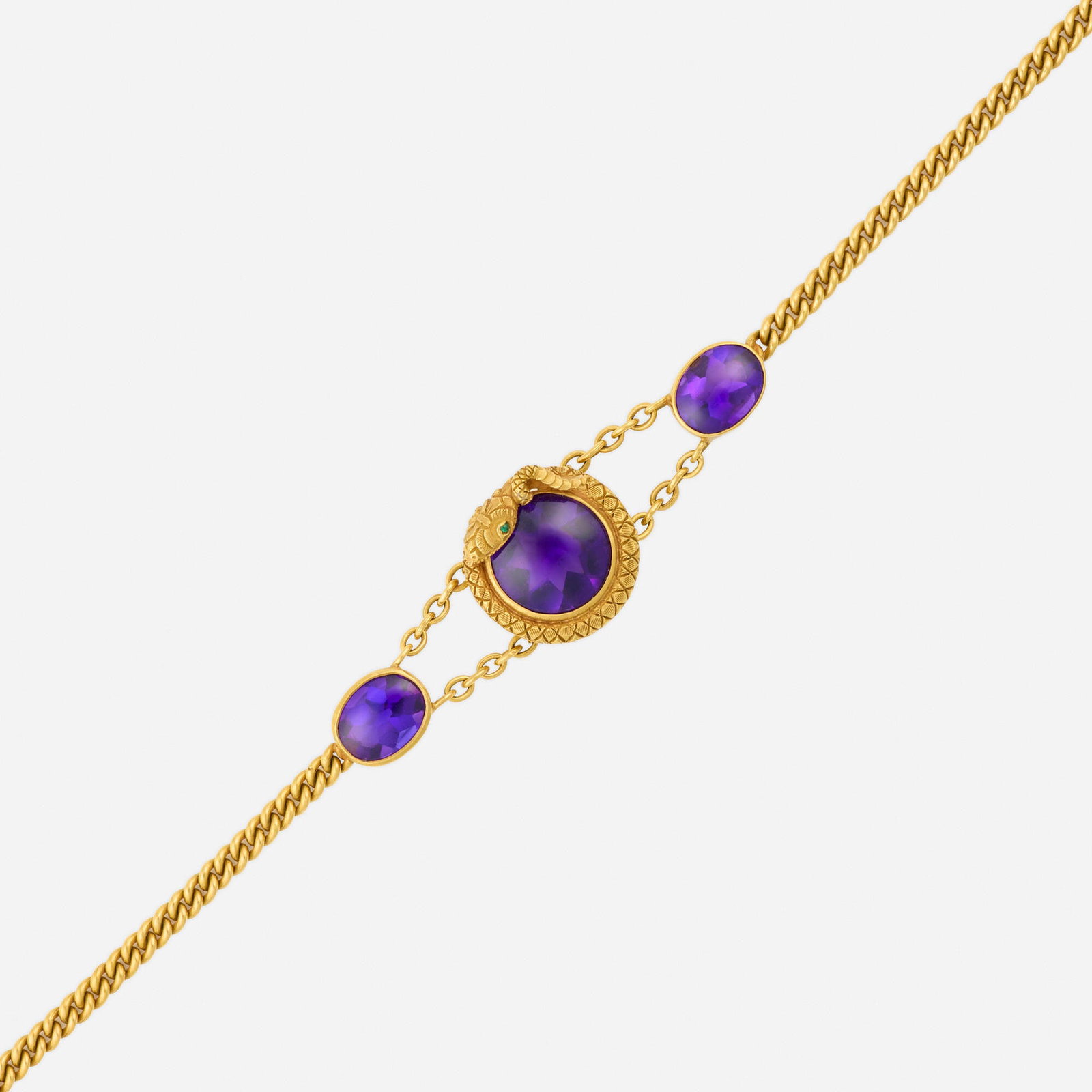 Antique, Amethyst, diamond, and gold bracelet (1 of 3)