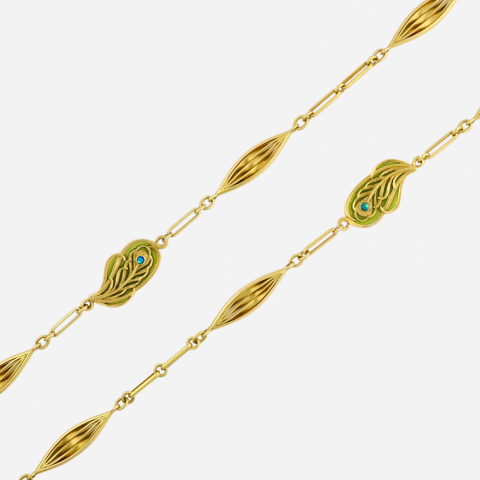Rene Lalique, Rare Art Nouveau enamel and gold necklace (1 of 4)
