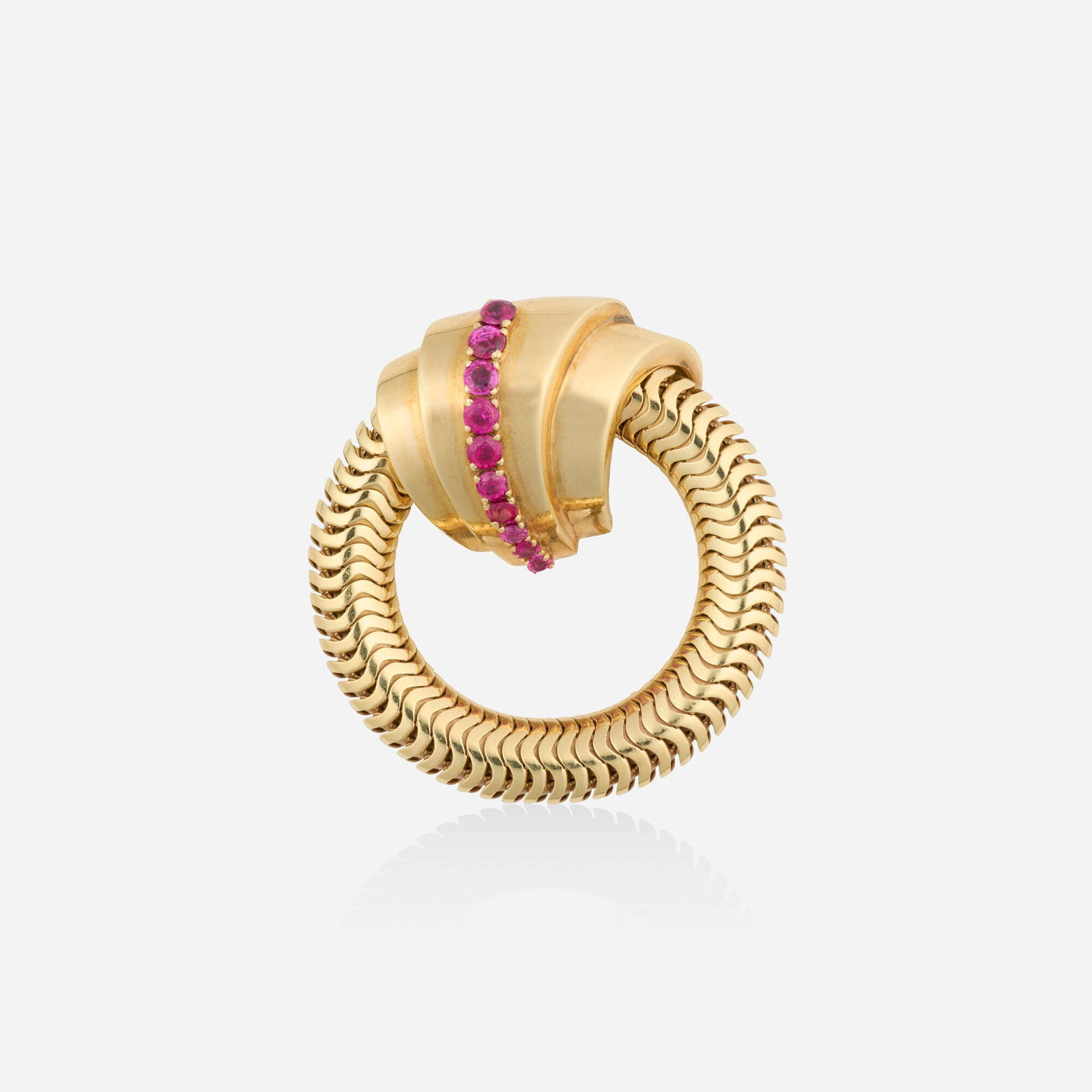 Retro, Ruby and gold brooch (1 of 2)